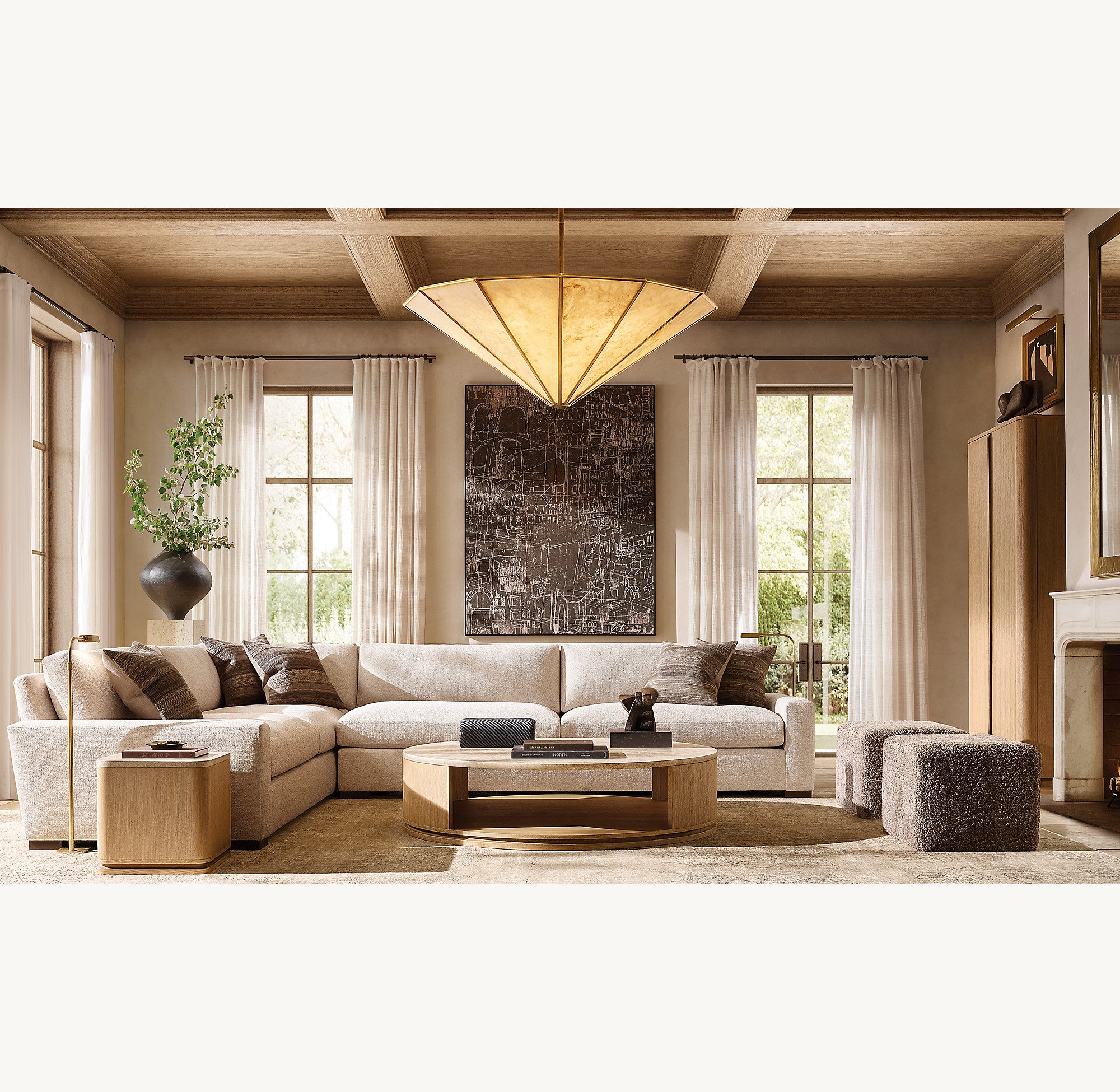 WOMO Alabaster Umbrella Chandelier - Lucette