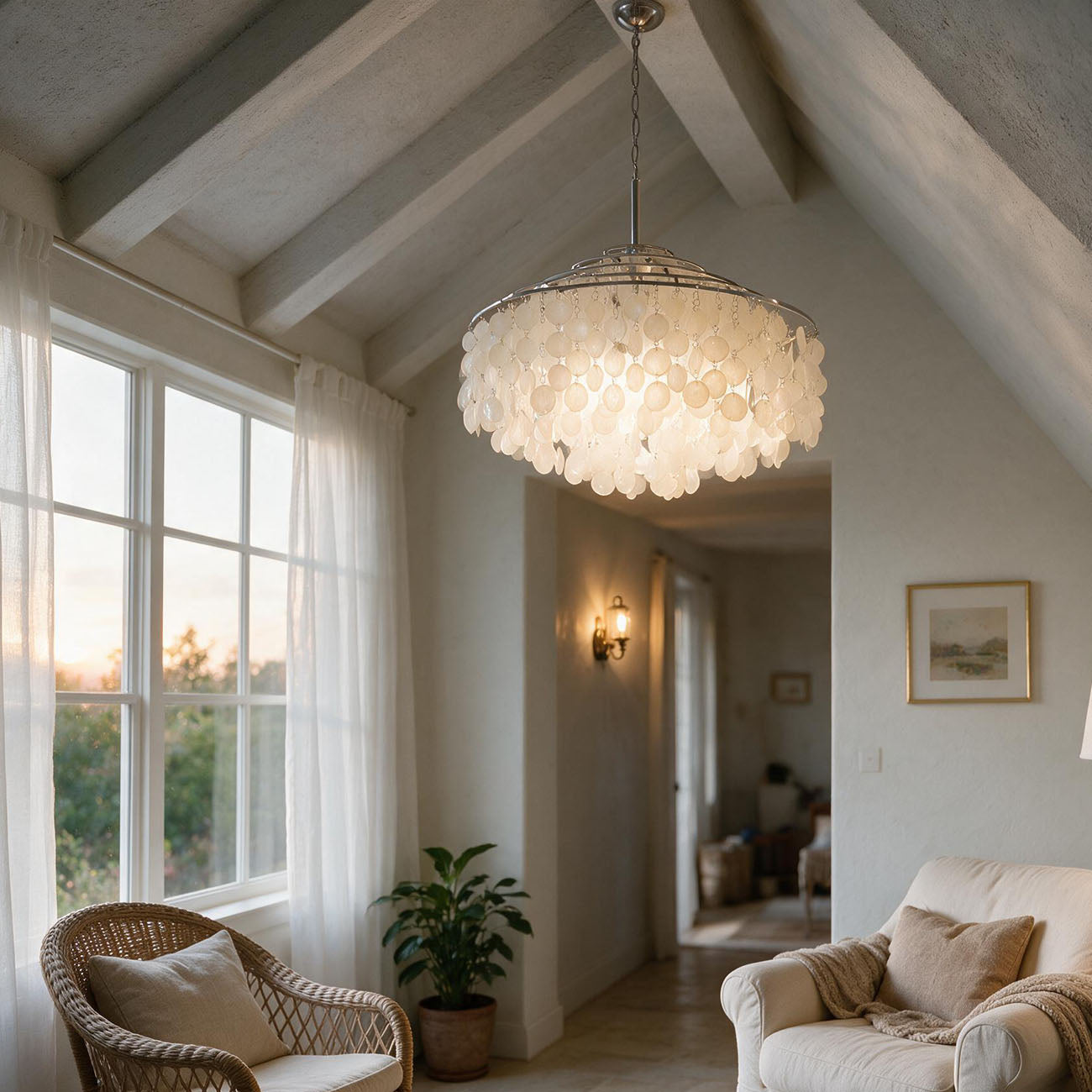 WOMO Art Deco Seashell Cone Chandelier-WM3223