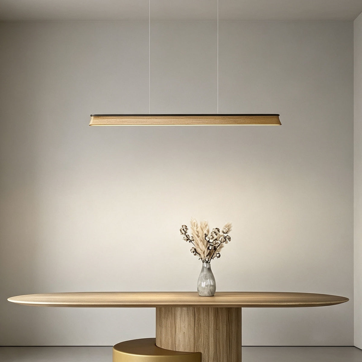 WOMO Minimalist Wooden LED Linear Pendant Light-WM3248