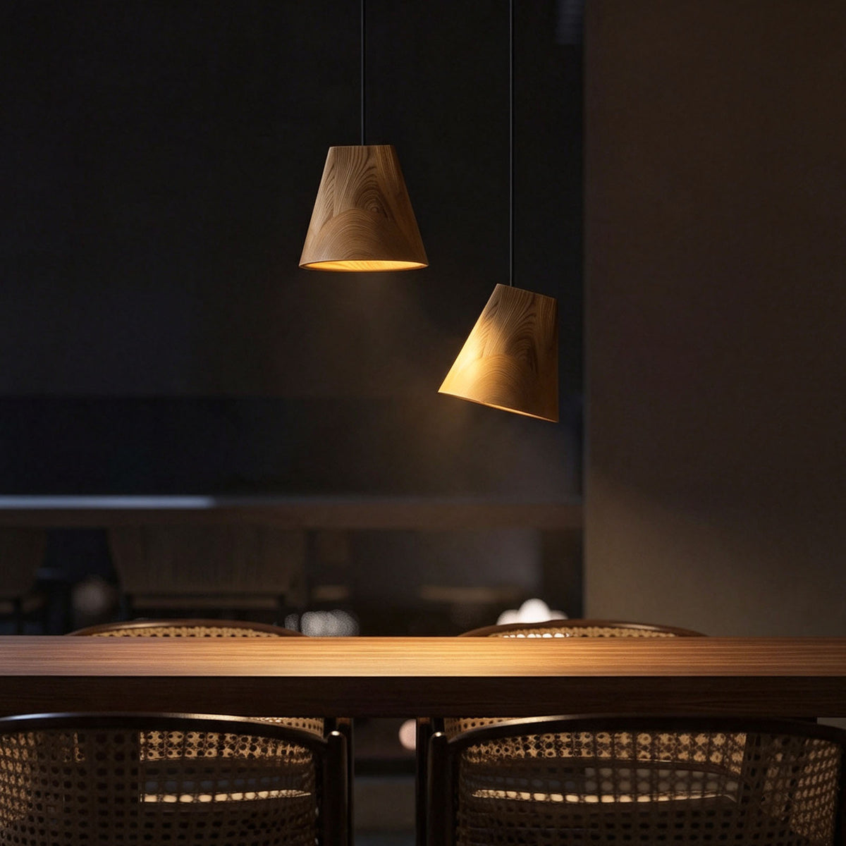 WOMO Wooden Taper Single Pendant Light-WM3256