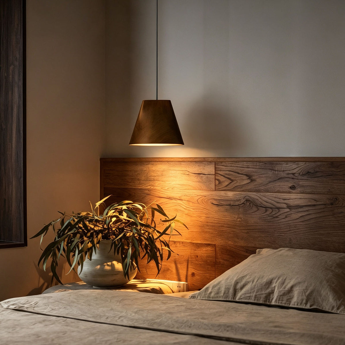 WOMO Wooden Taper Single Pendant Light-WM3256