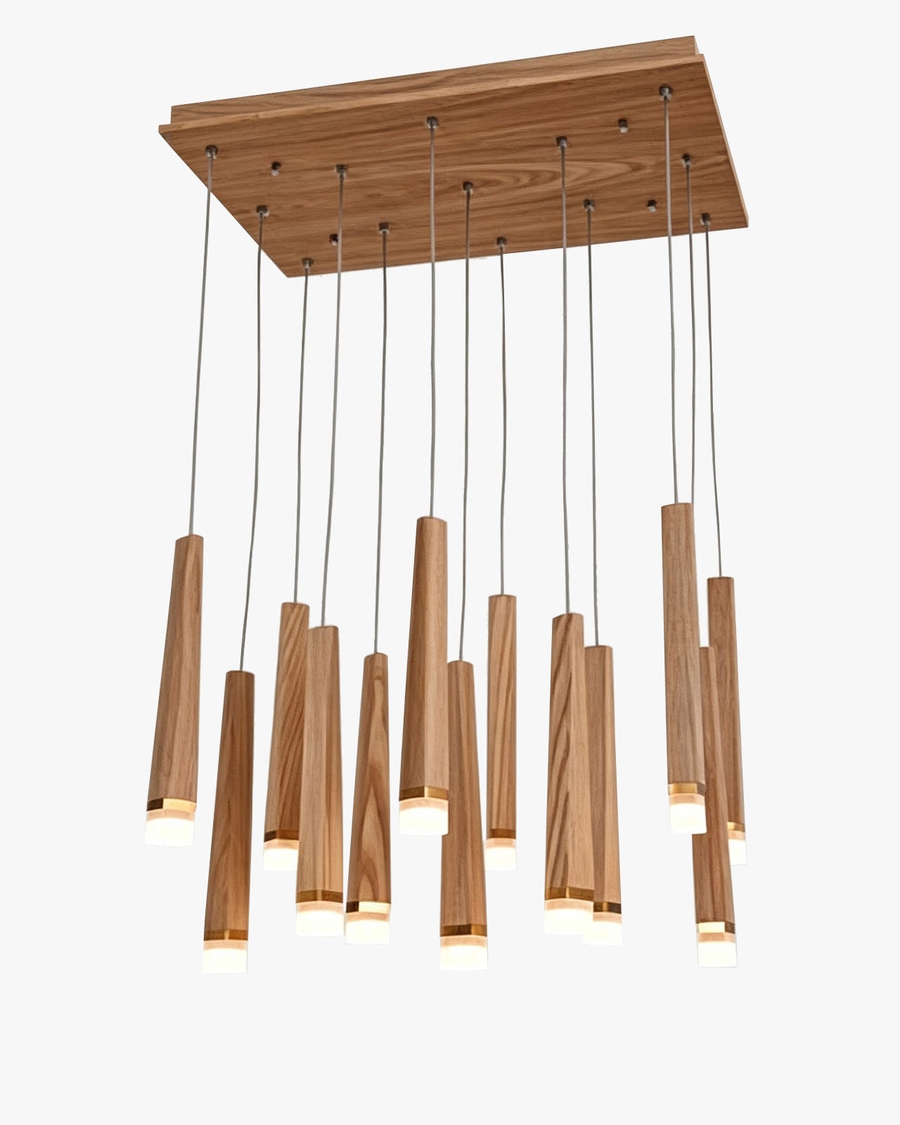 WOMO Cascading Multi‑Light Solid Wood Chandelier-WM3276