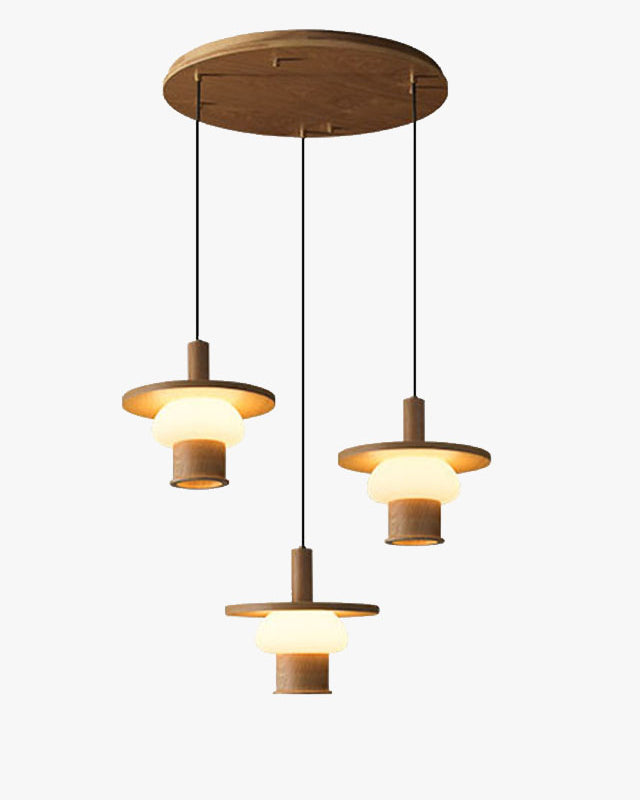 WOMO Disc Wood Pendant Light-WM3278