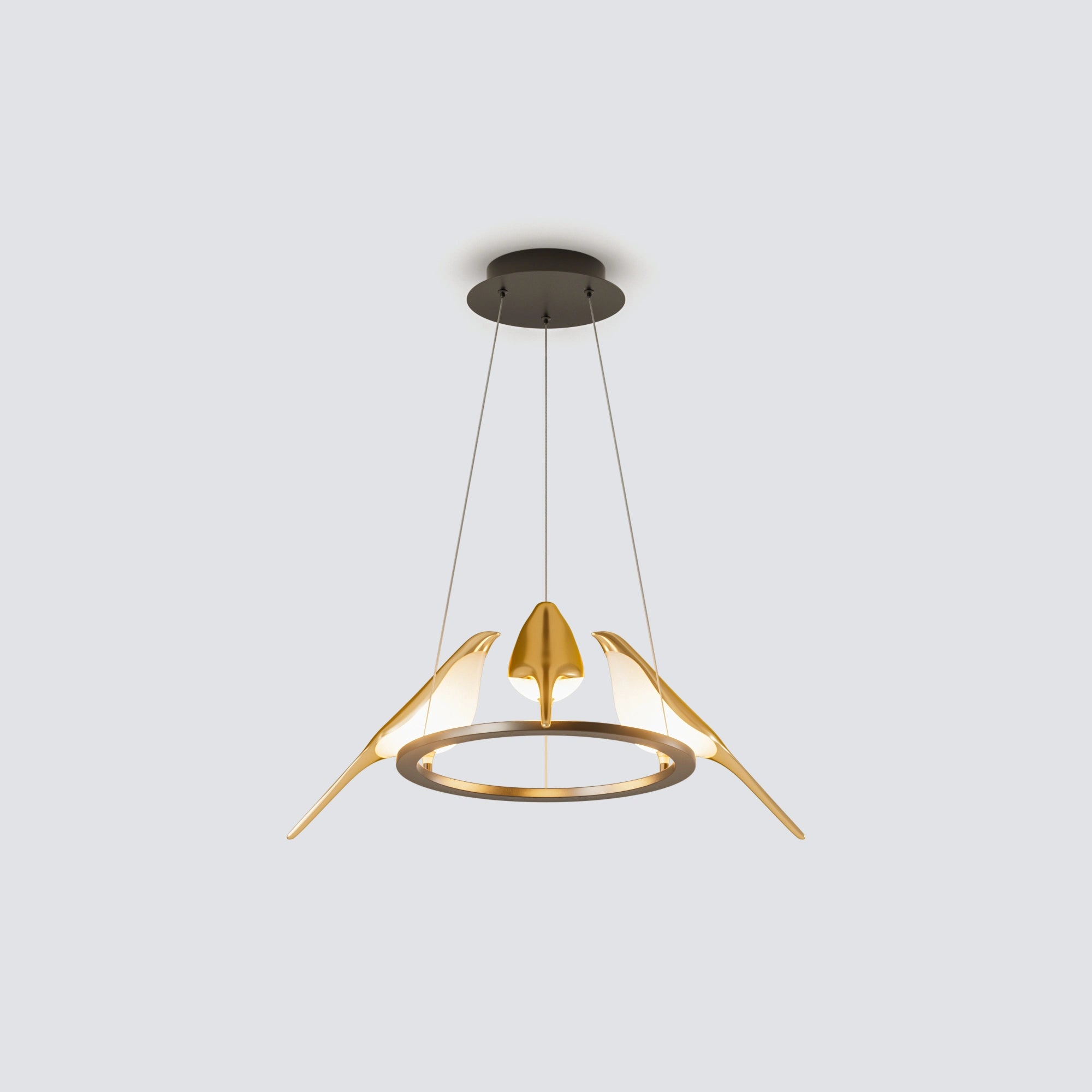 WOMO Gold Bird Round Chandelier-WM2512d