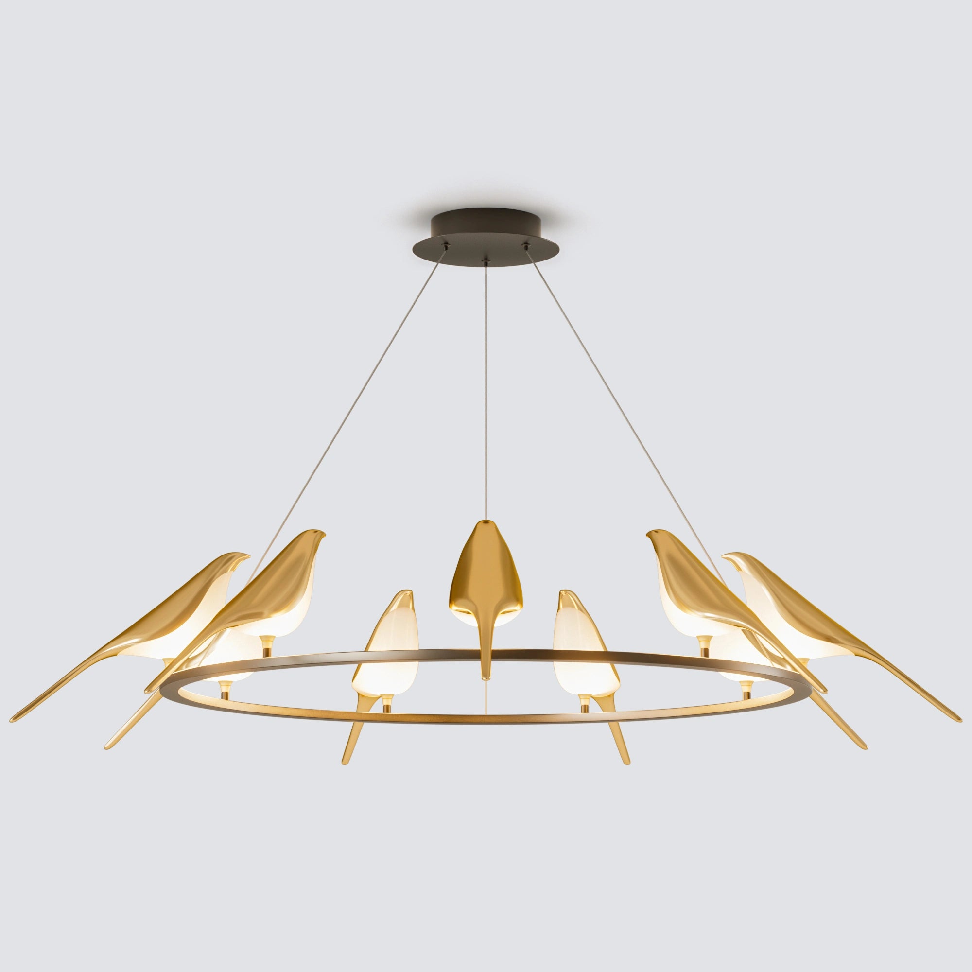 WOMO Gold Bird Round Chandelier-WM2512d