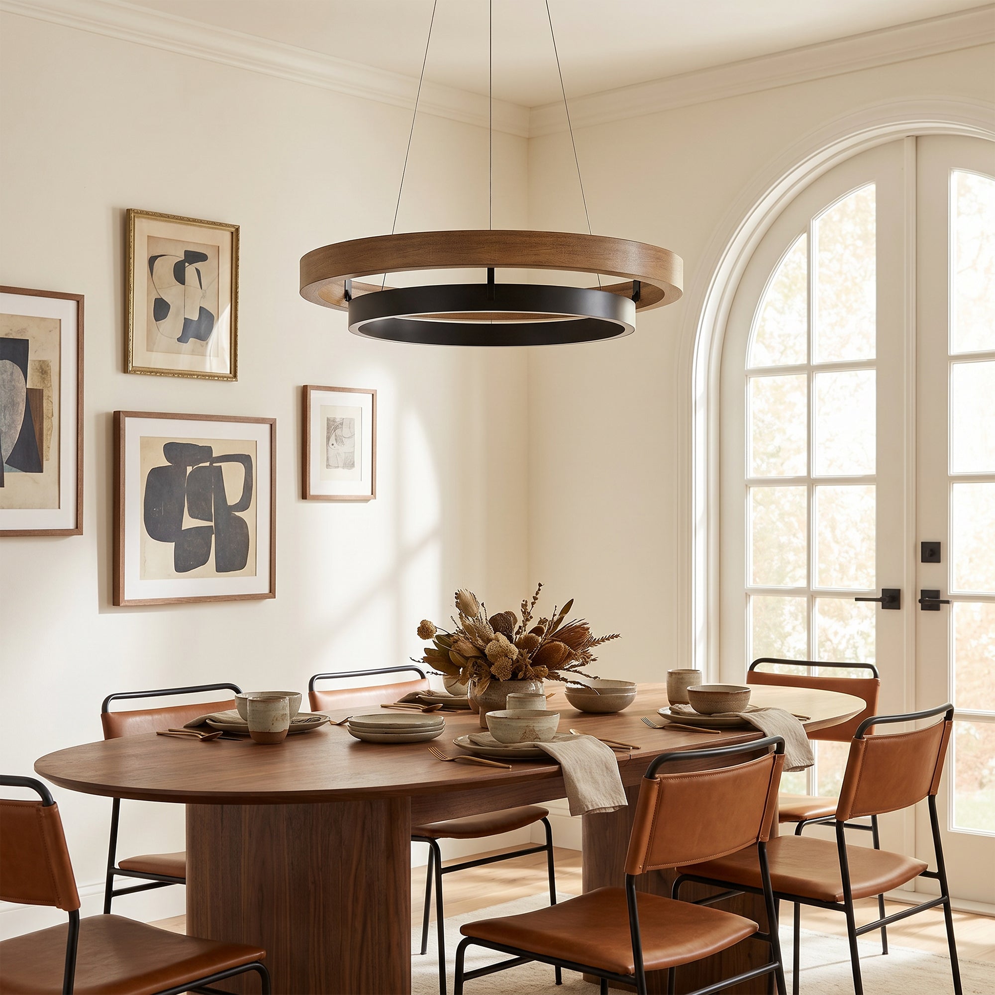 WOMO Circular Wood Led Chandelier-WM2492