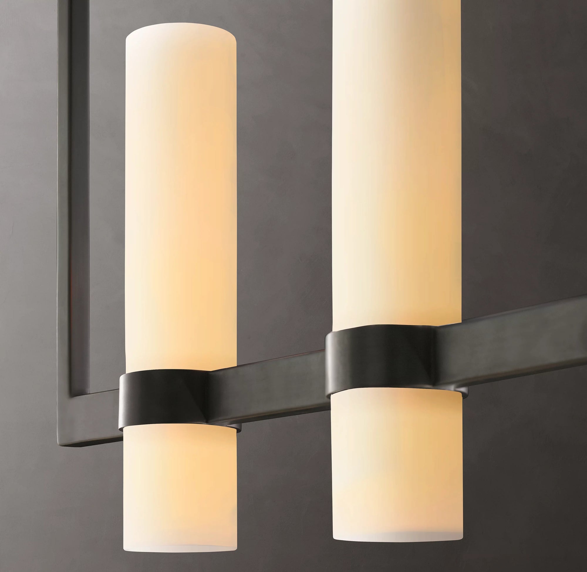 WOMO Cylindrical Milk Glass Linear Chandelier - Ravelle