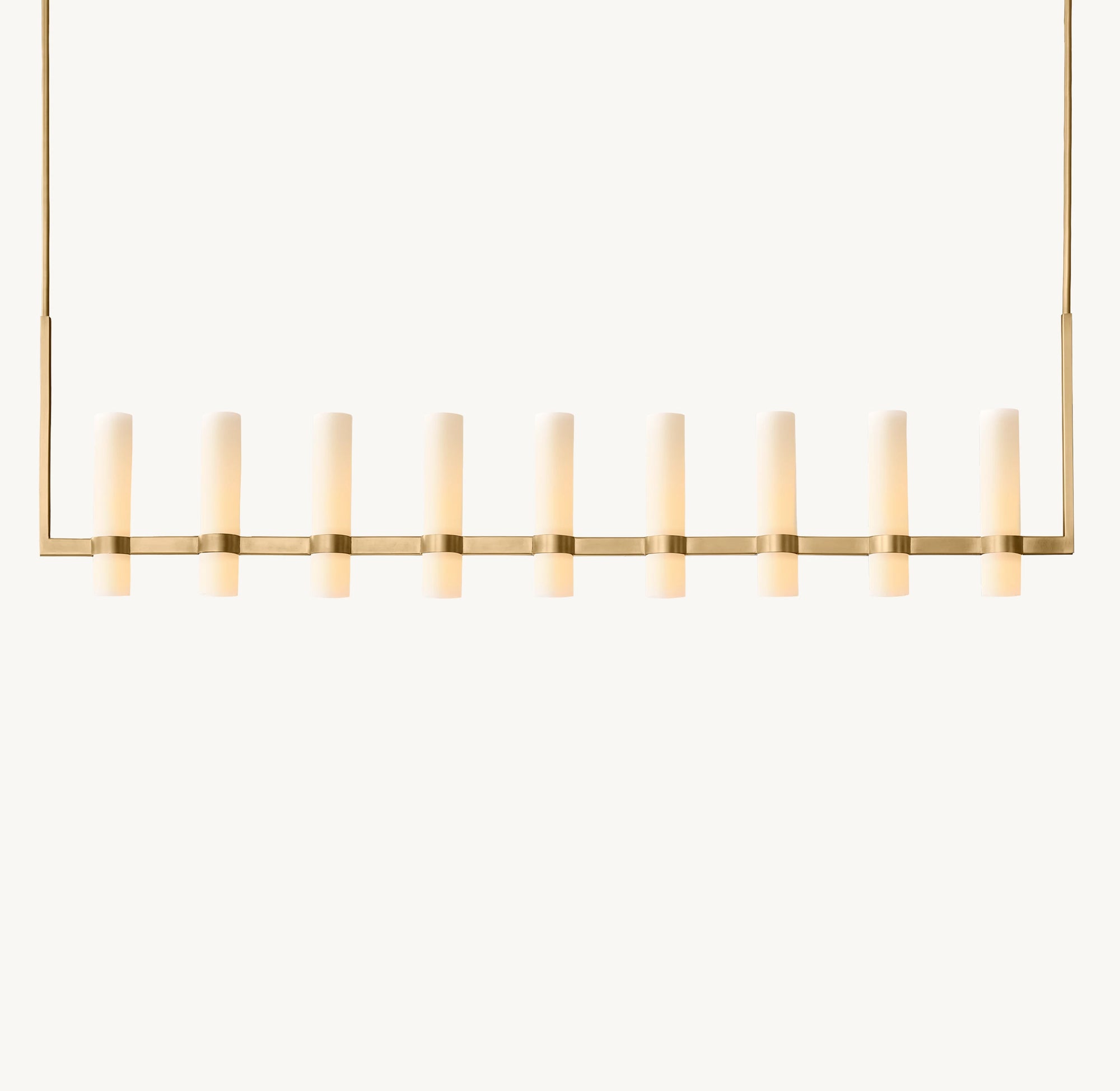 WOMO Cylindrical Milk Glass Linear Chandelier - Ravelle