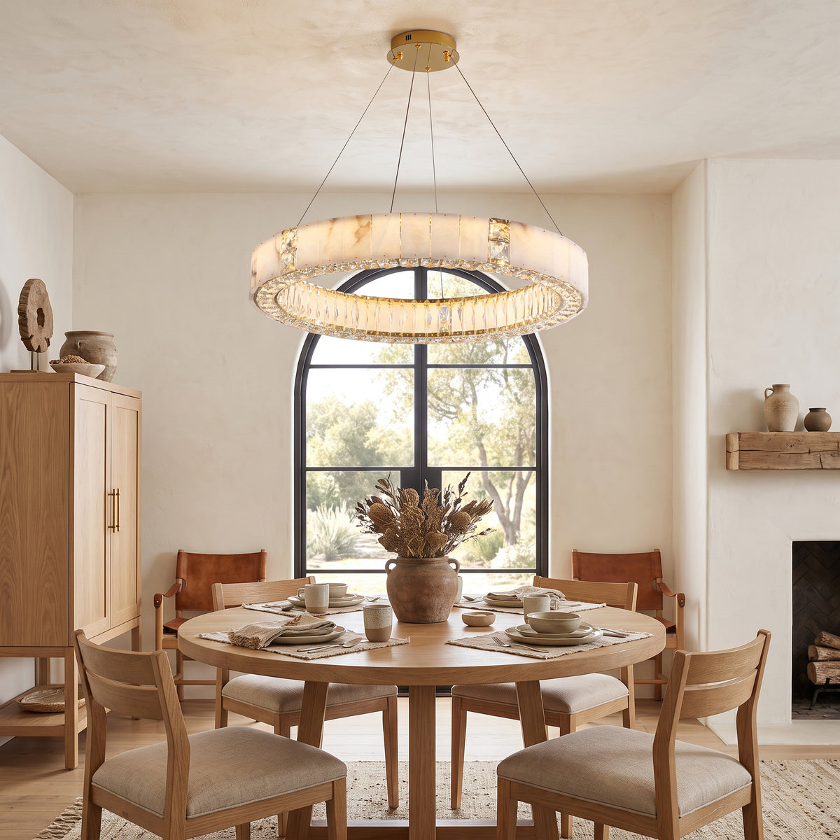 WOMO Alabaster Circular Led Chandelier-WM3056