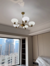 WOMO 1920s Milk Glass Chandelier-WM2301 thumbnail