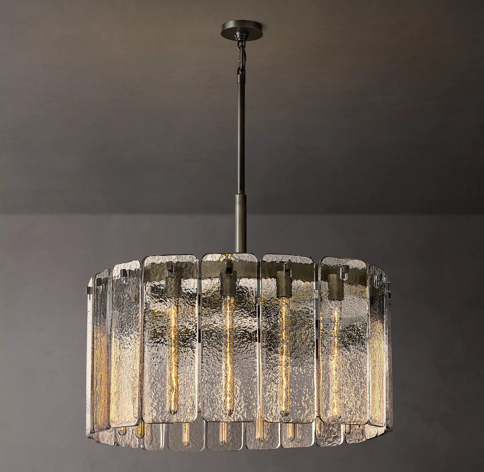 WOMO Textured Glass Round Chandelier - Calamette
