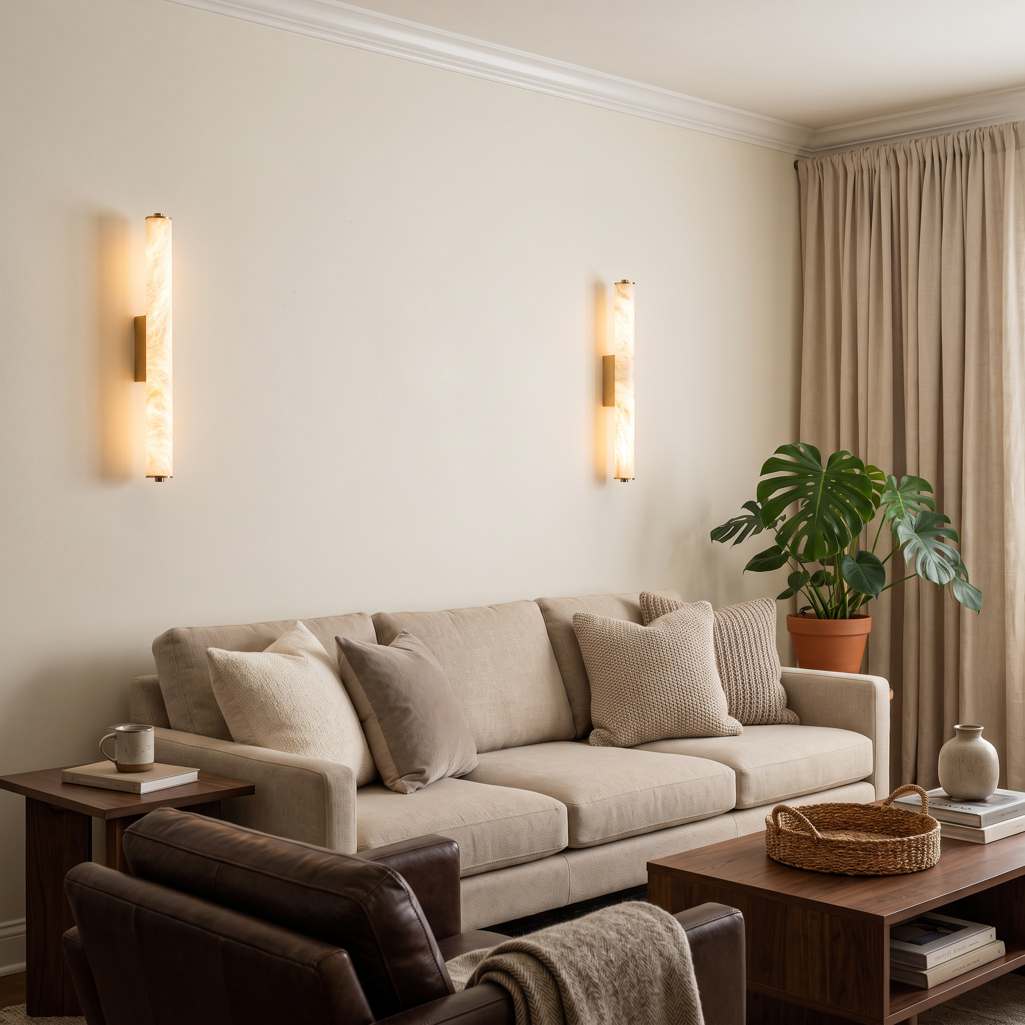 WOMO Alabaster Tube Wall Sconce-WM6139