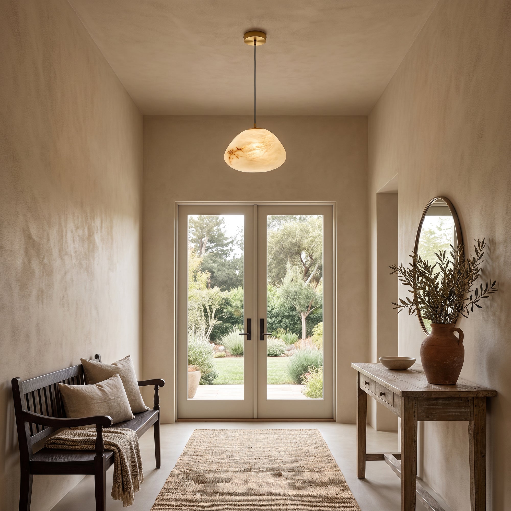 WOMO Irregular Alabaster Pendant Light-WM2868