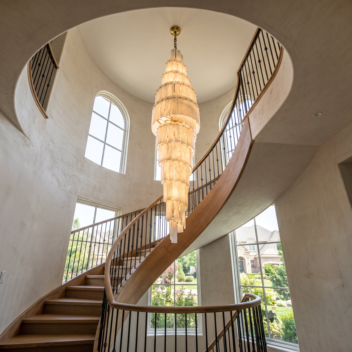 WOMO Tiered Alabaster Staircase Chandelier-WM2928