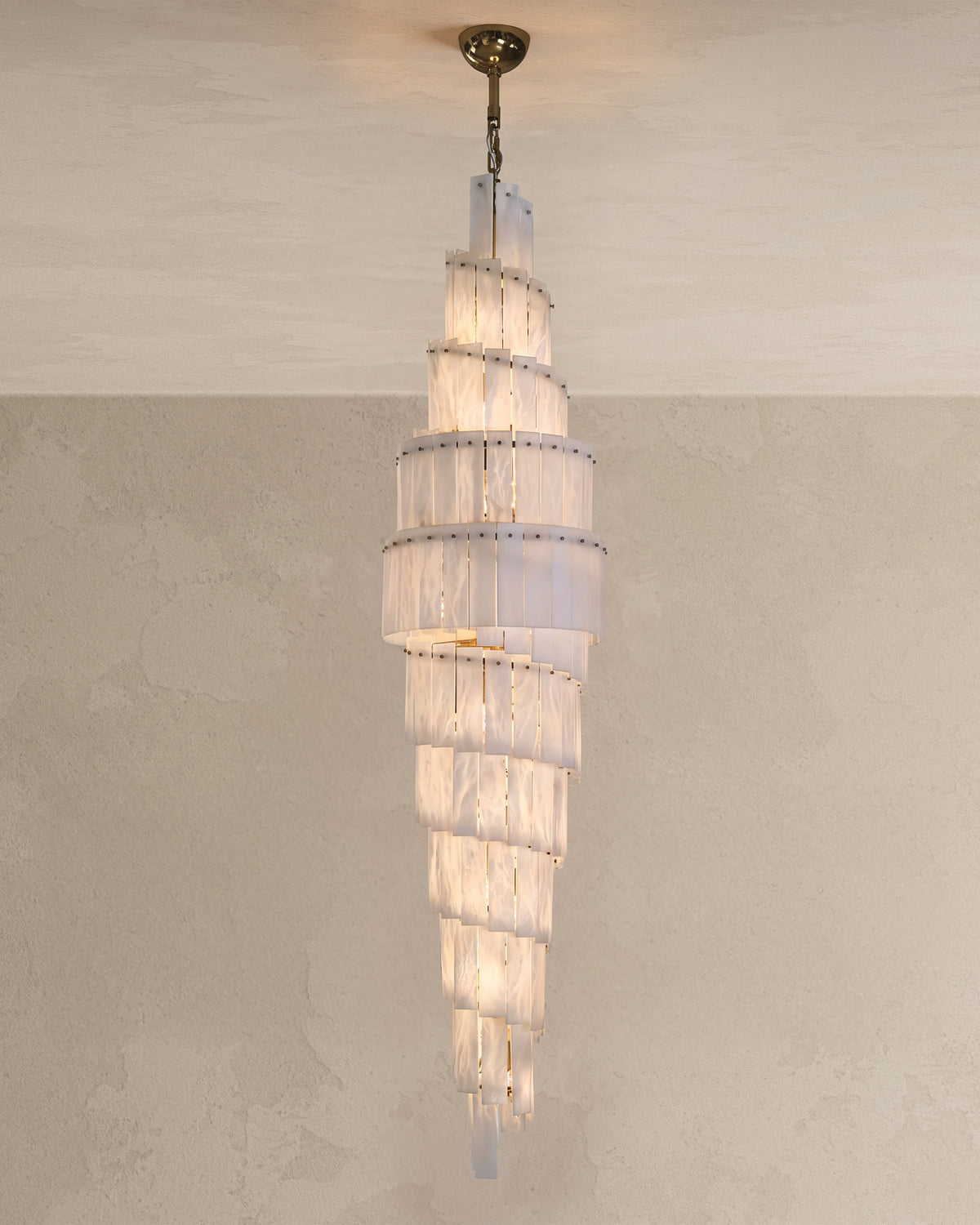 WOMO Tiered Alabaster Staircase Chandelier-WM2928