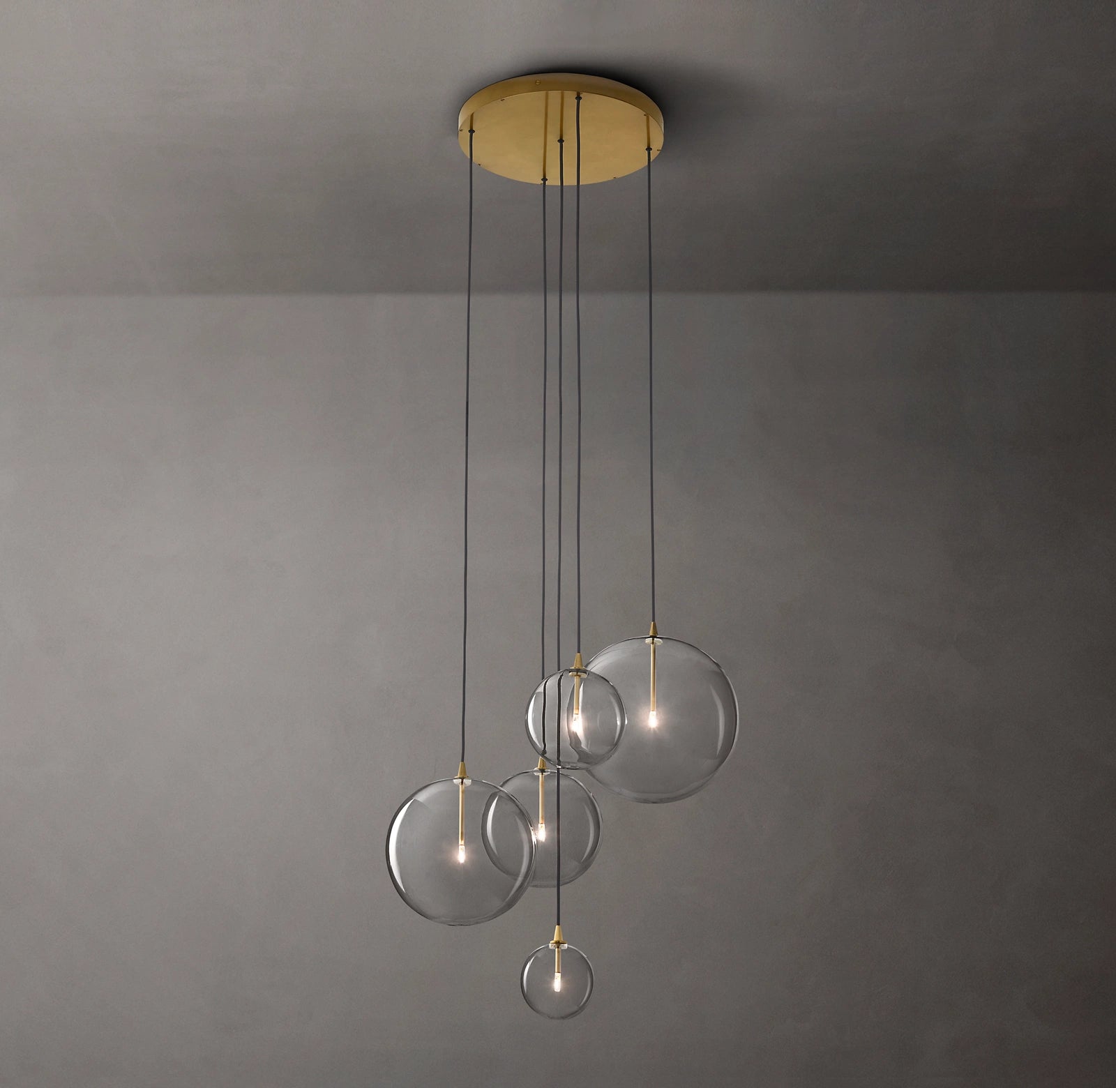 WOMO Blown Glass Globe Cluster Chandelier - Mobile