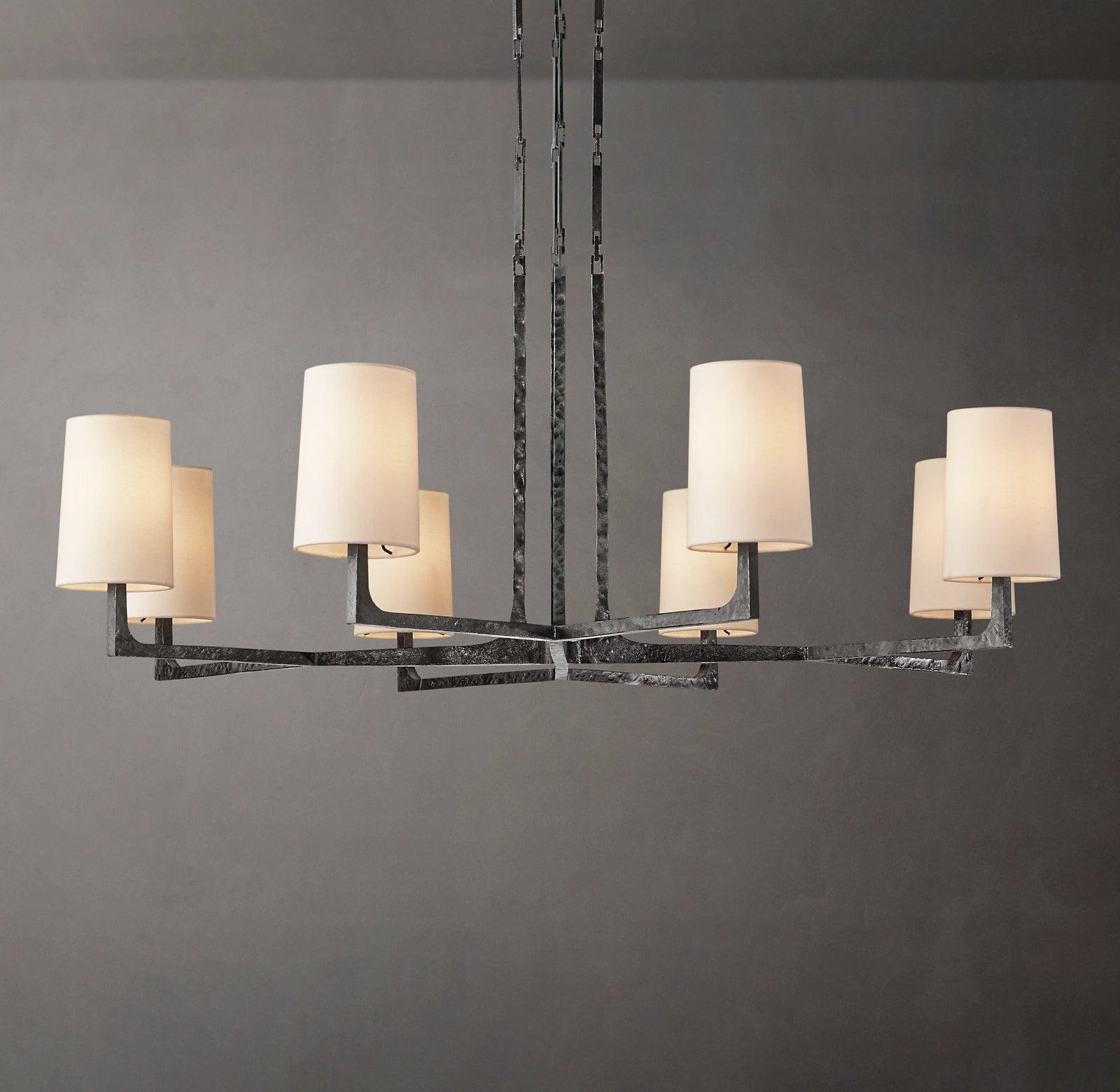 WOMO Hammered Metal Arm Shaded Chandelier – Wright