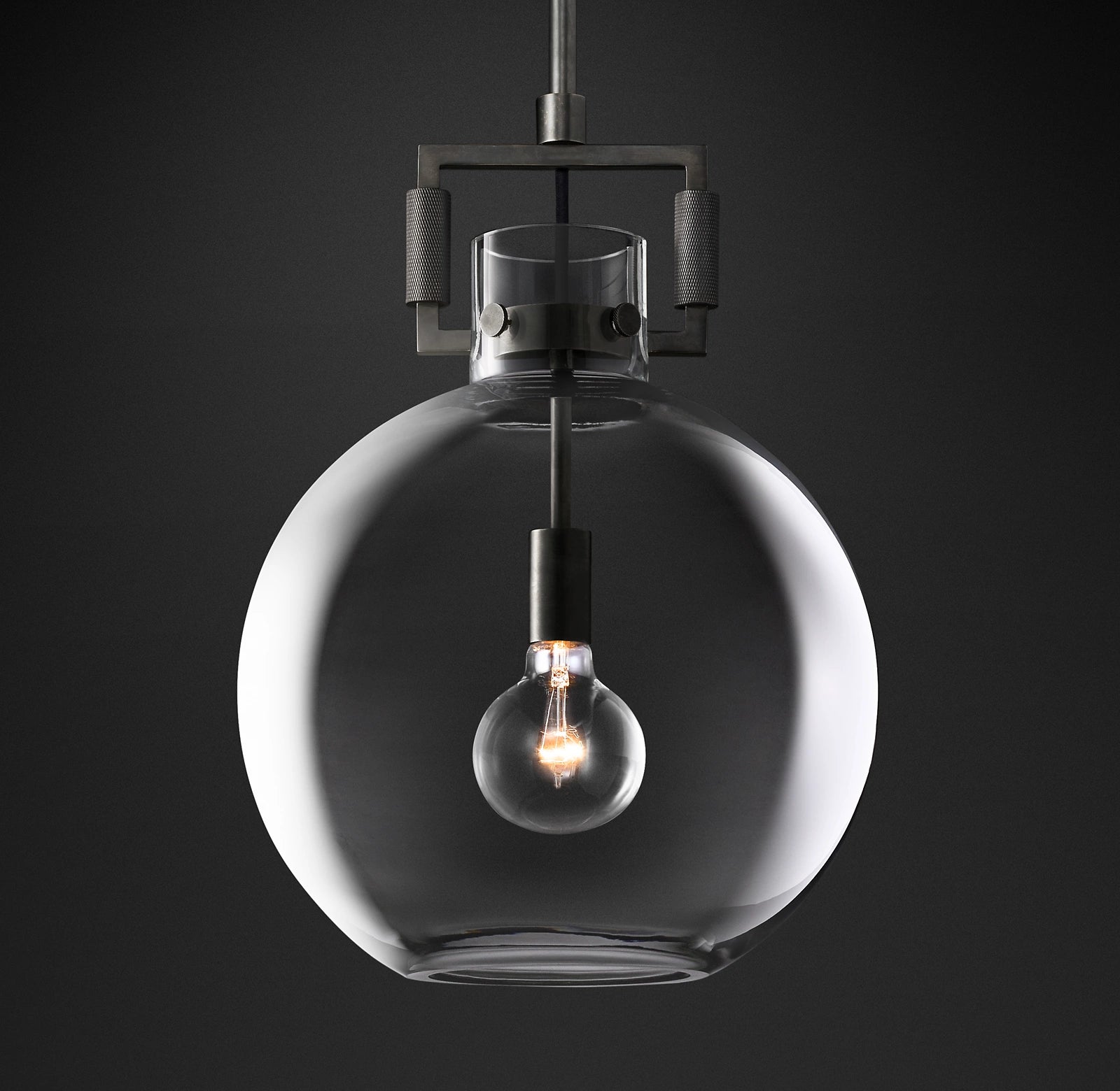 WOMO Clear Glass Globe Pendant Light - Machinist