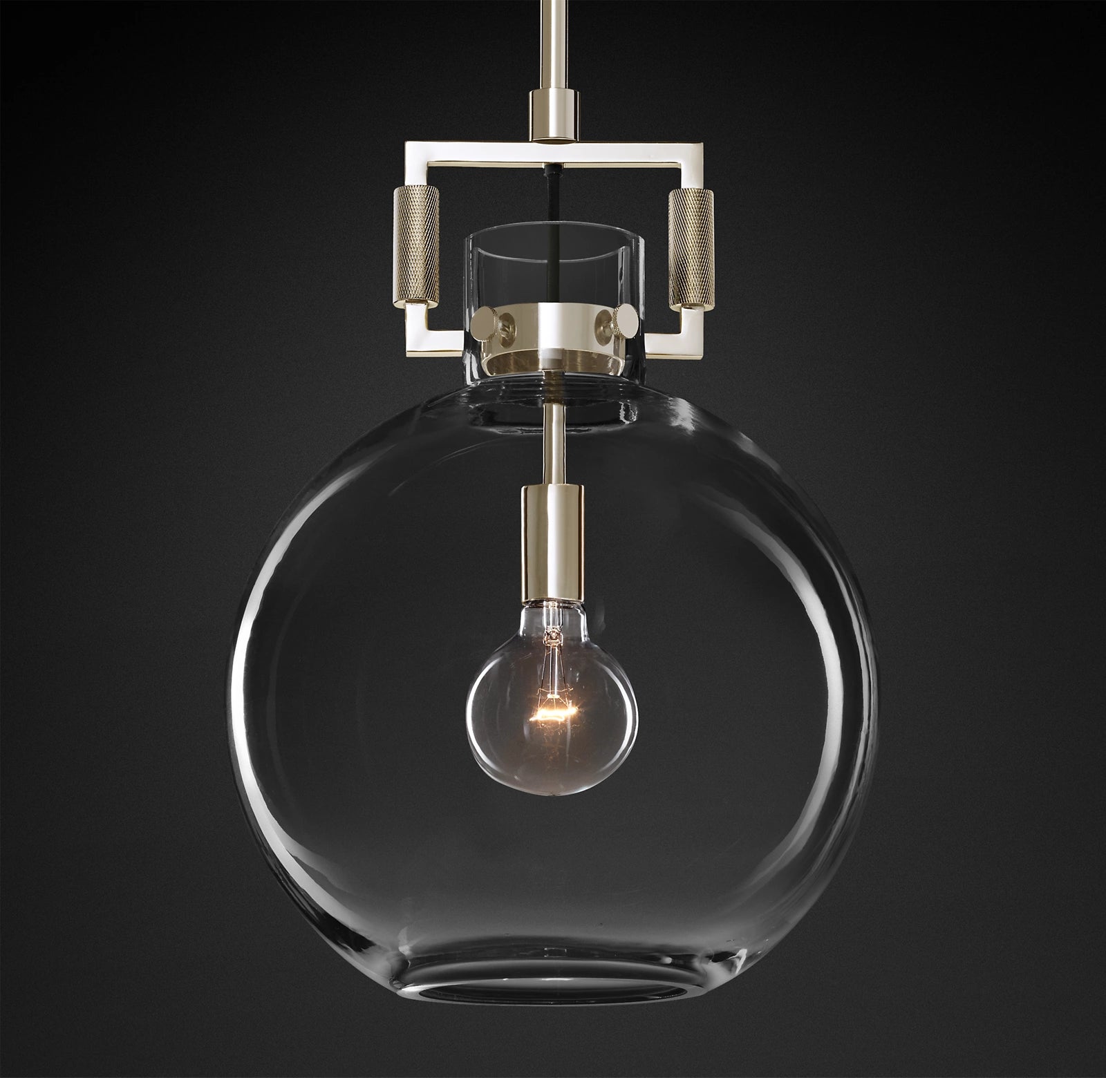 WOMO Clear Glass Globe Pendant Light - Machinist