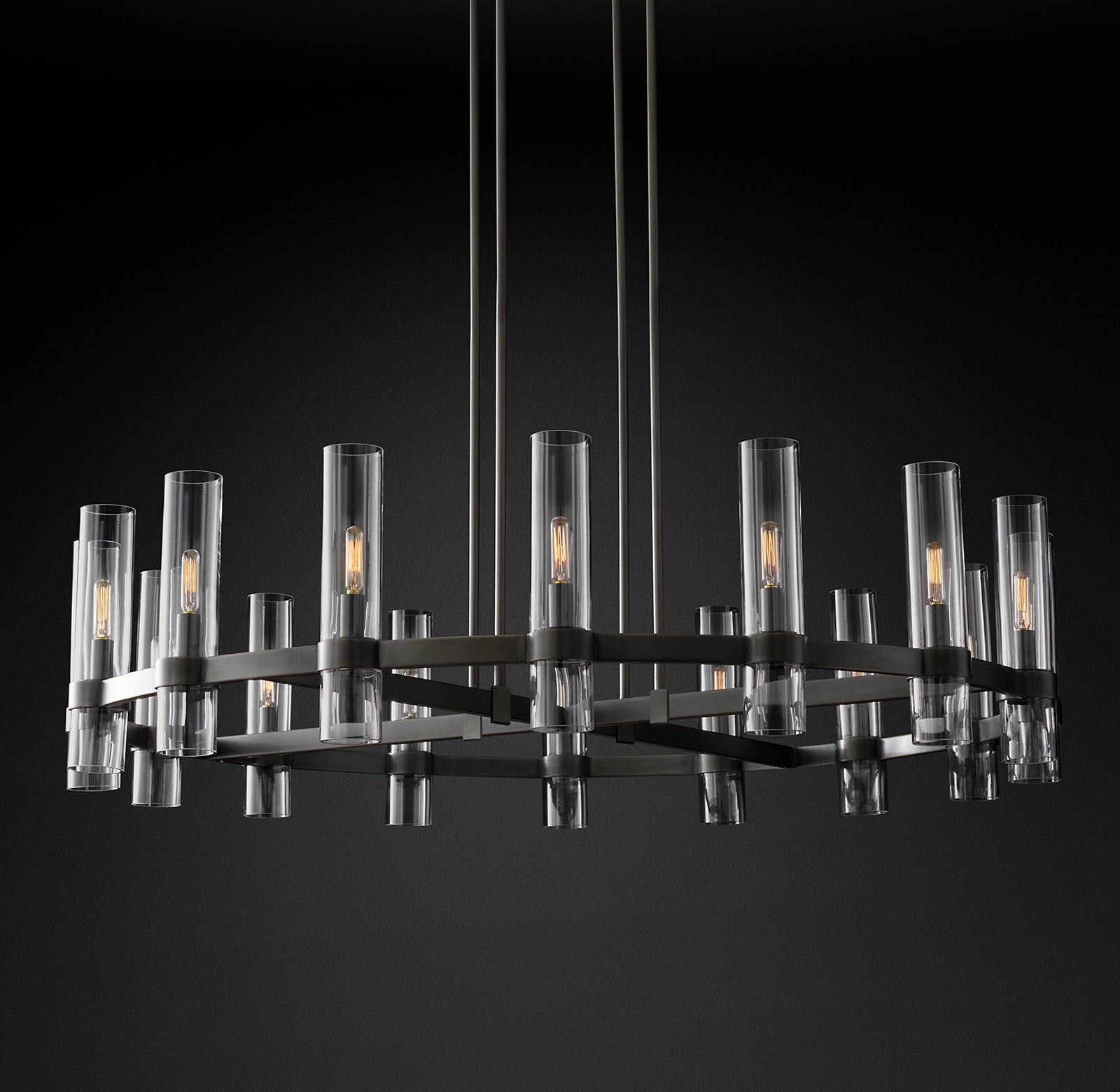 WOMO Cylindrical Glass Candle Round Chandelier - Ravelle