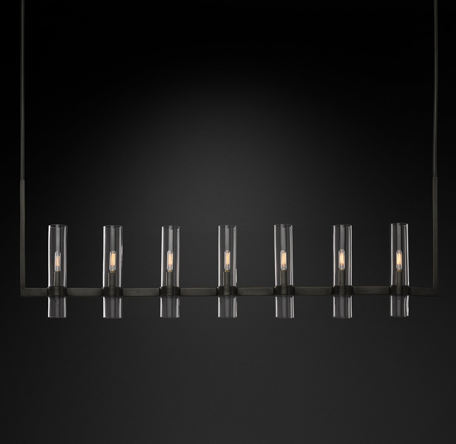 WOMO Cylindrical Glass Candle Linear Chandelier - Ravelle
