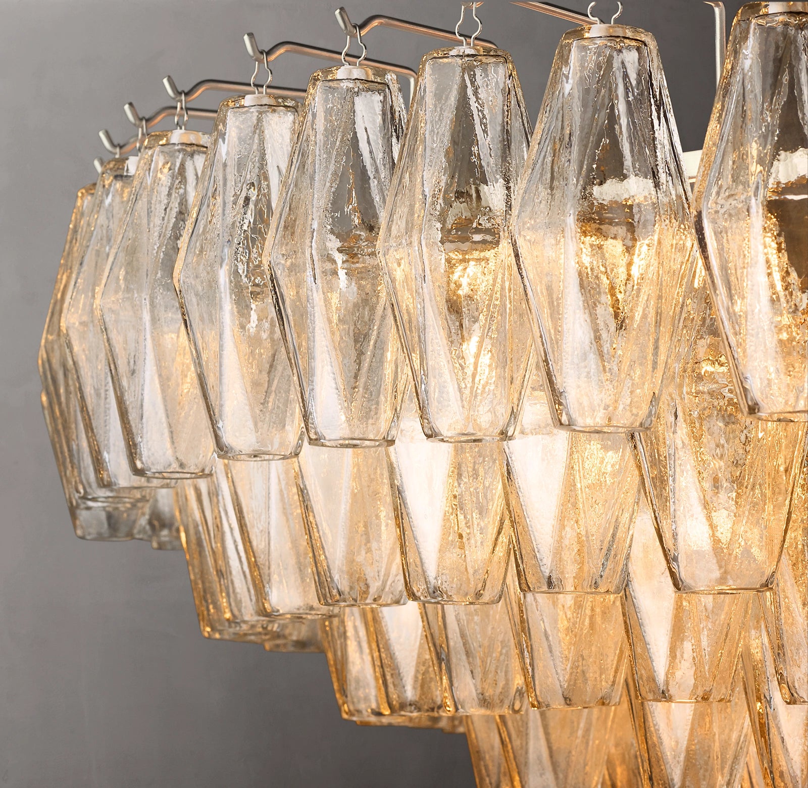 WOMO Clear Murano Glass Tiered Chandelier - Chiara