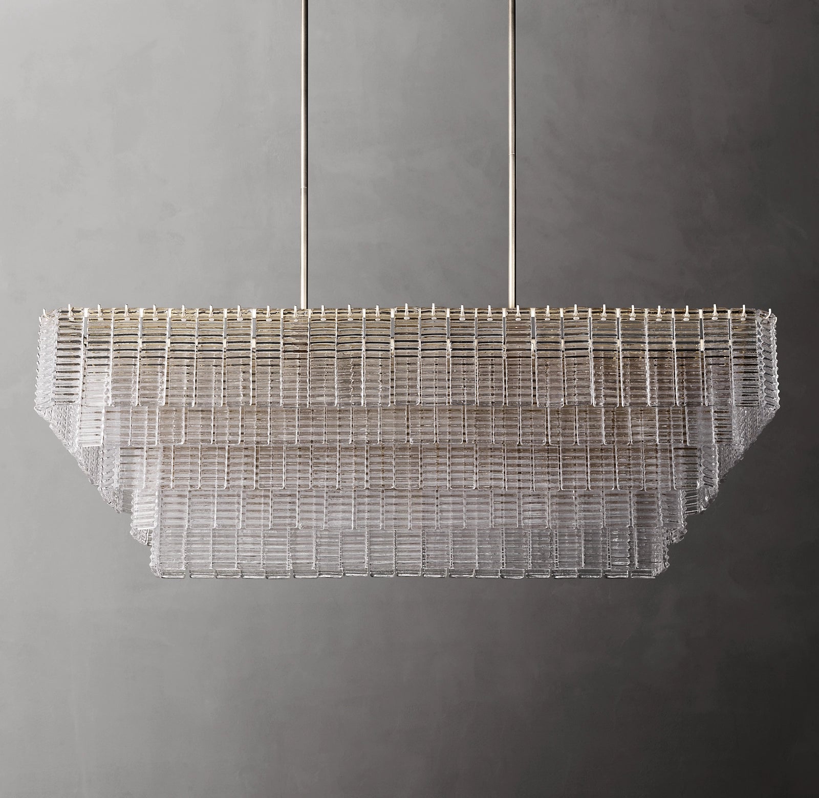 WOMO Ribbed Glass Rectangular Chandelier - Sirene