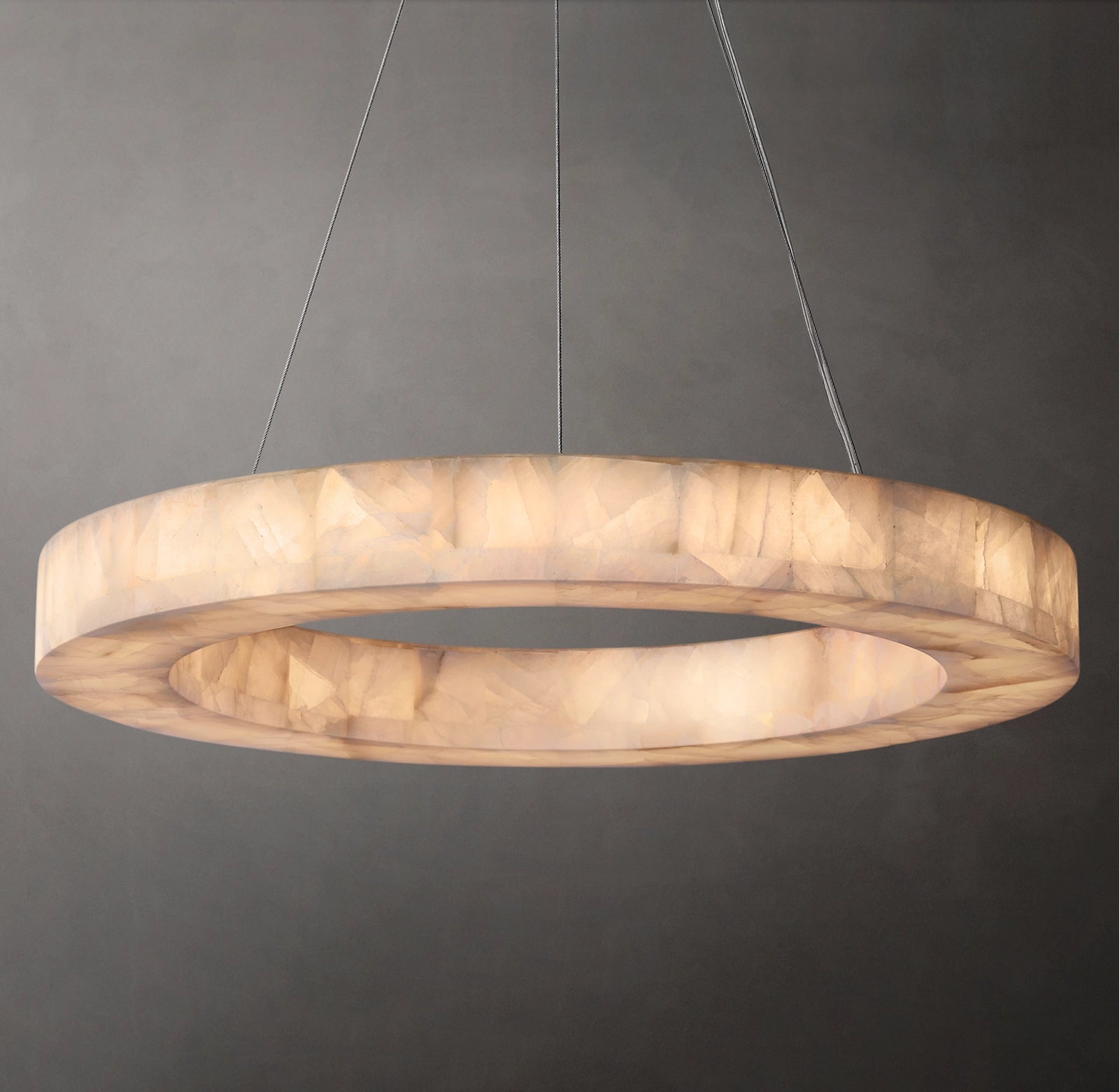 WOMO Lueur Round Alabaster Chandelier - Rivage
