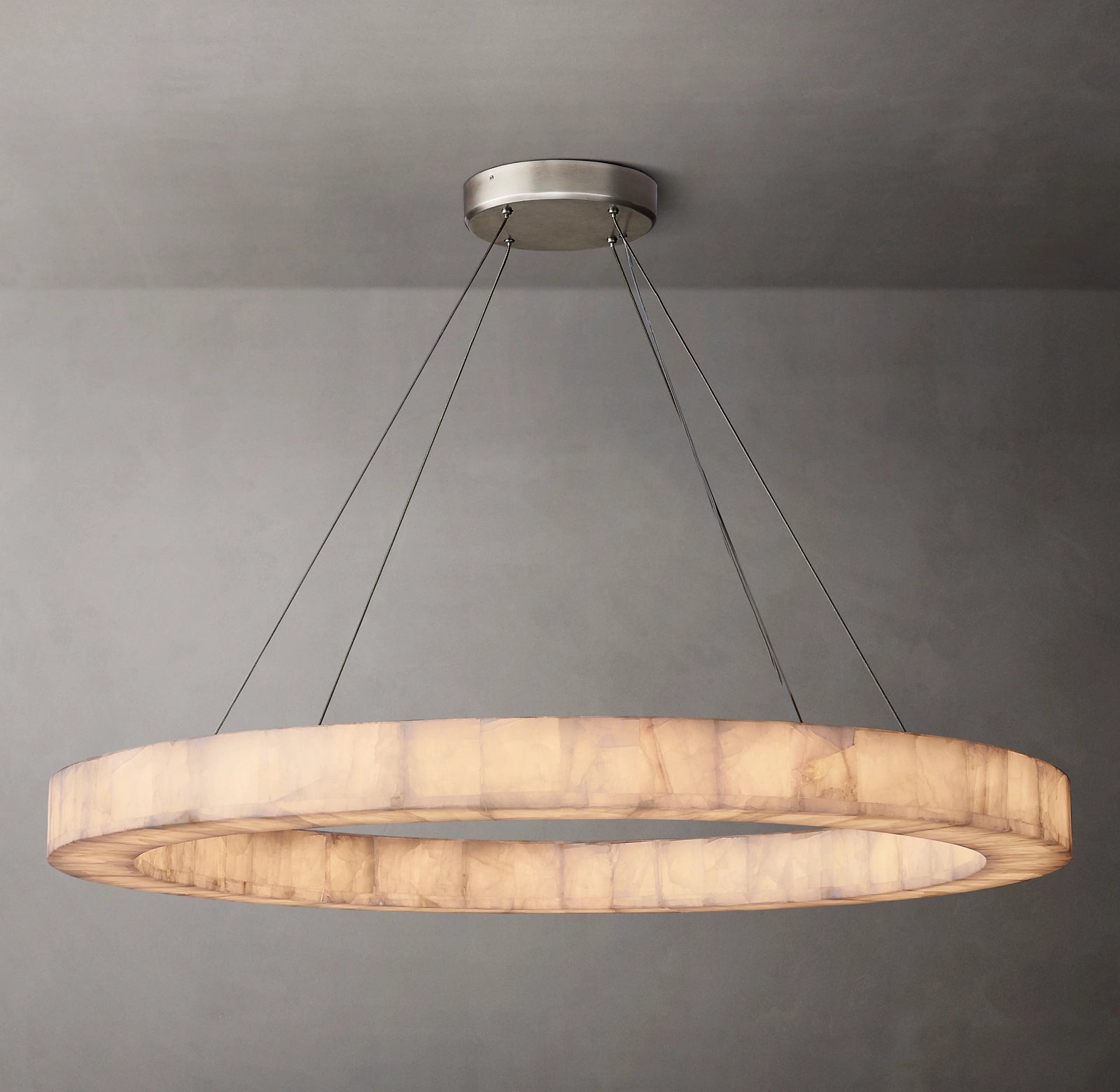 WOMO Lueur Round Alabaster Chandelier - Rivage
