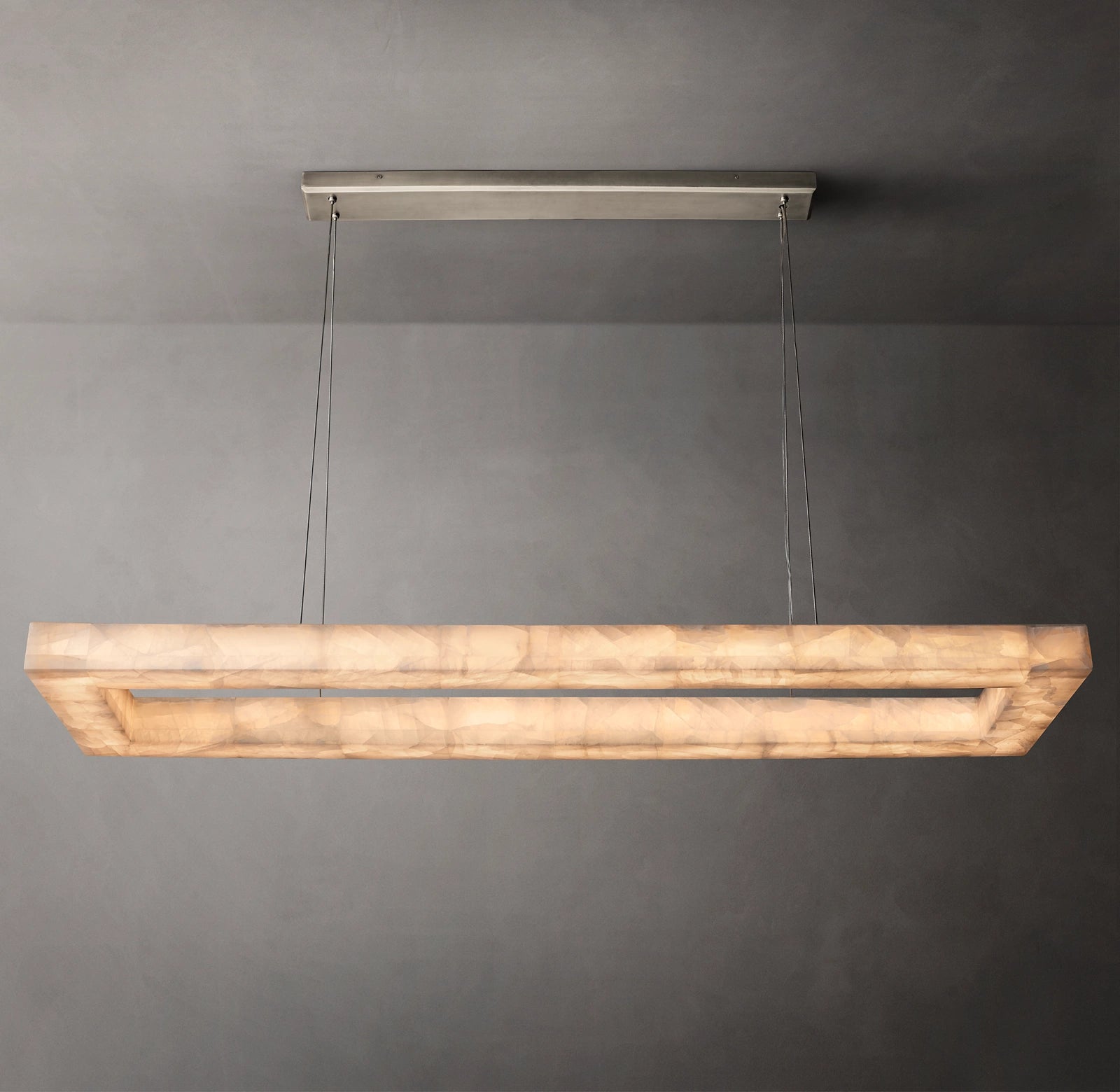 WOMO Lueur Rectangular Alabaster Chandelier - Rivage