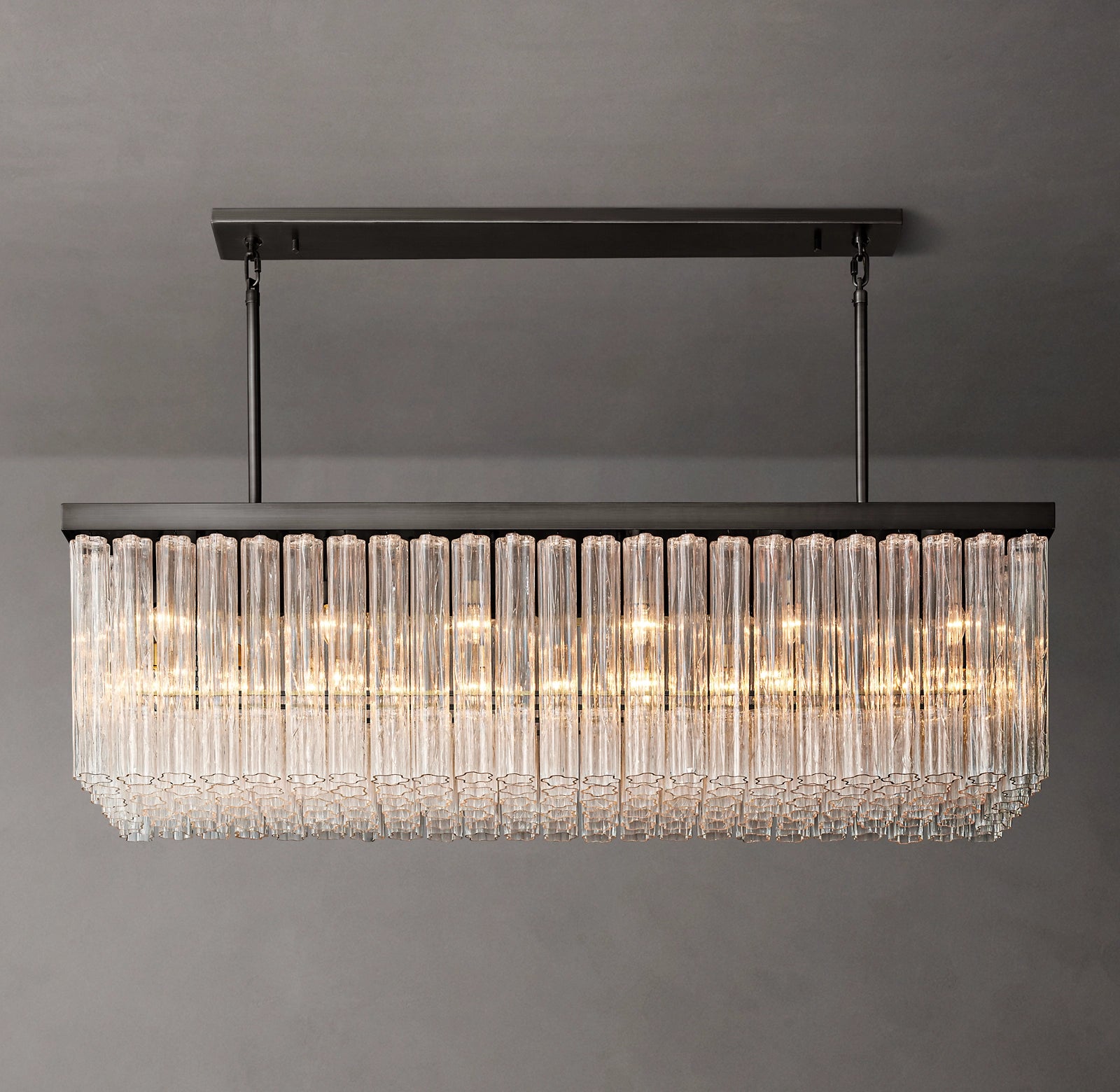 WOMO Tronchi Glass Rectangular Chandelier - Cielo