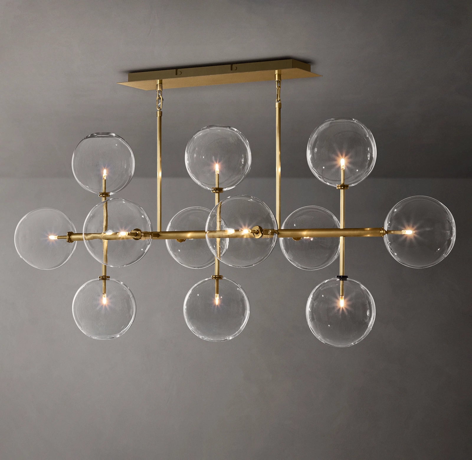 WOMO Linear Sputnik Globe Glass Chandelier - Mobile