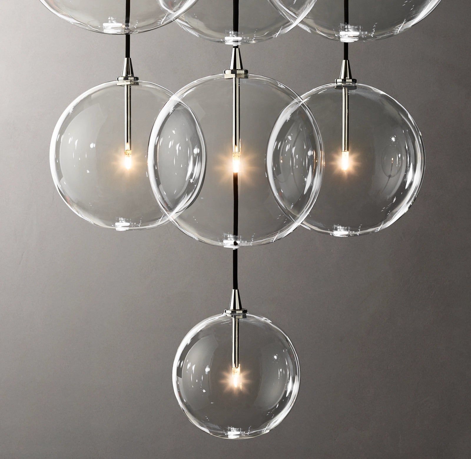 WOMO Blown Glass Globe Cluster Chandelier - Mobile