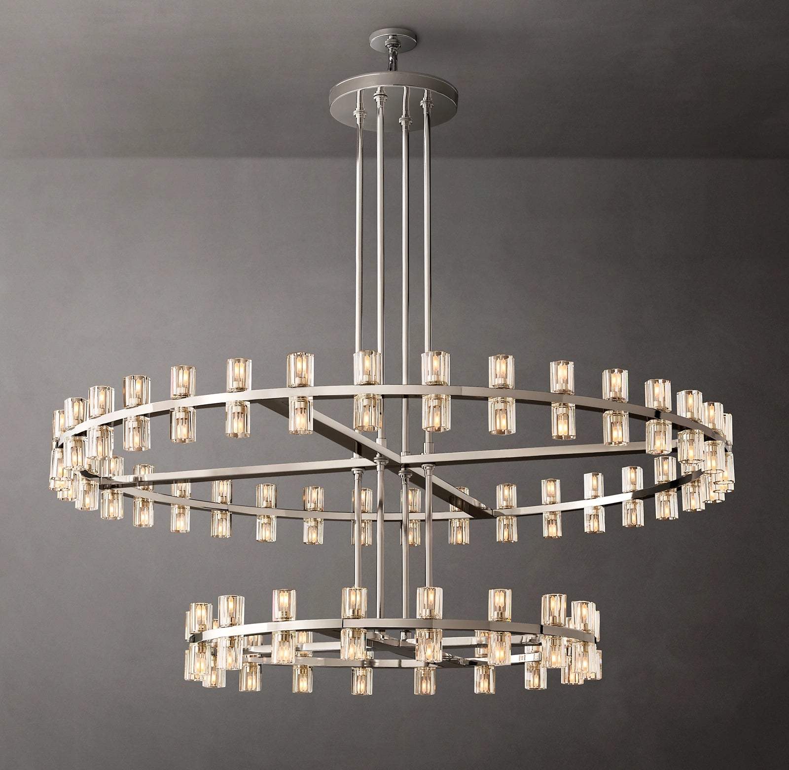 WOMO 60 Inch Hexagonal Crystal Tiered Chandelier – Arcachon