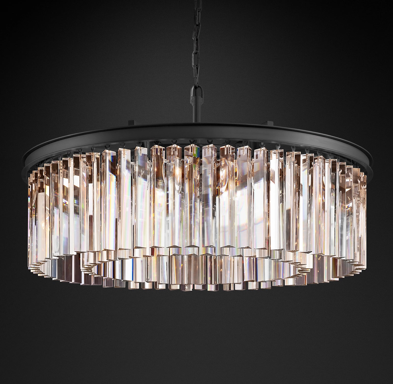WOMO Crystal Prism Round Chandelier - Rhys