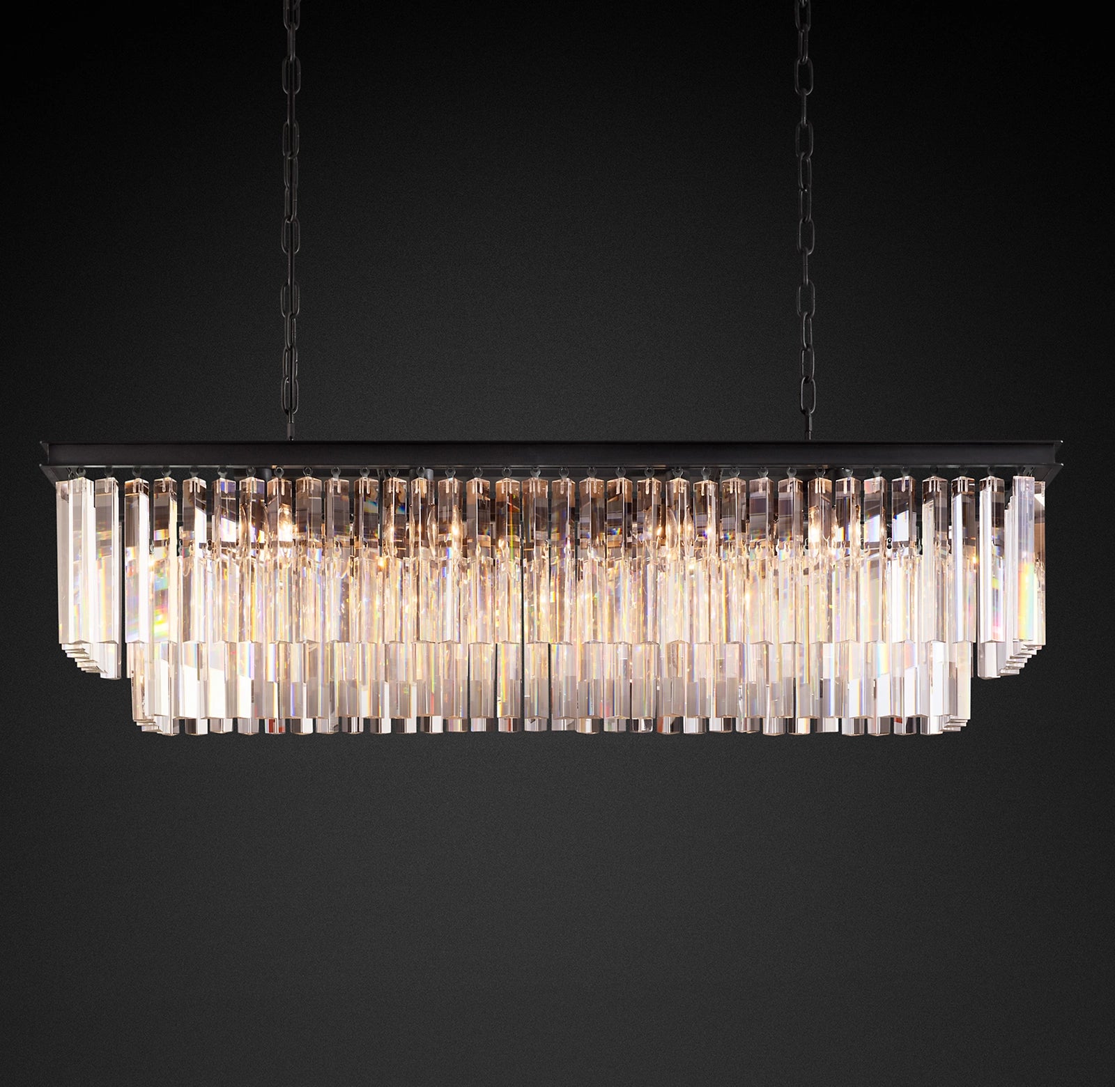 WOMO Crystal Prism Rectangular Chandelier - Odeon