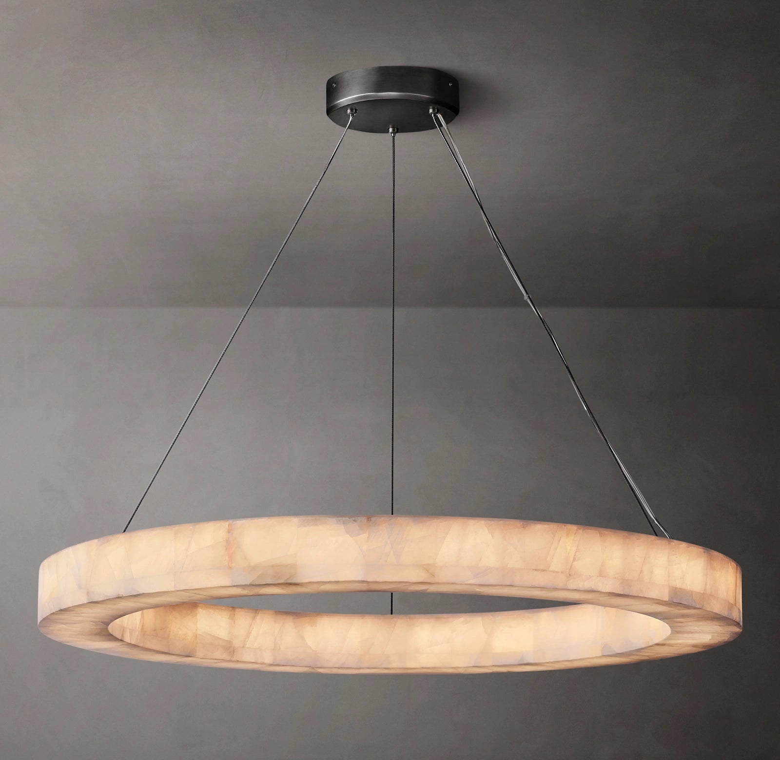 WOMO Lueur Round Alabaster Chandelier - Rivage