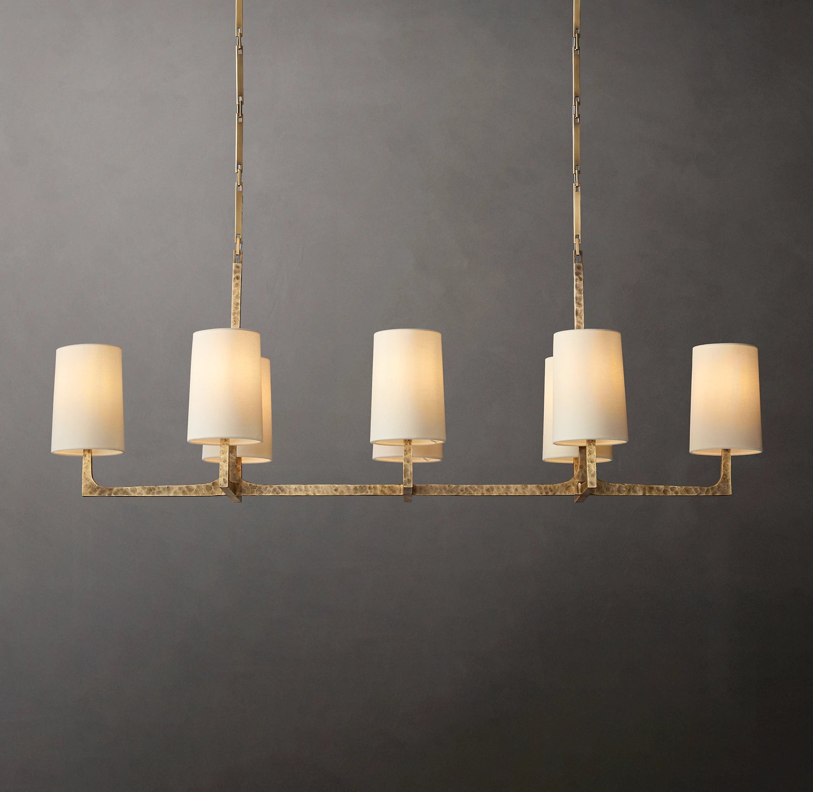 WOMO Shaded Hammered Metal Linear Chandelier – Wright