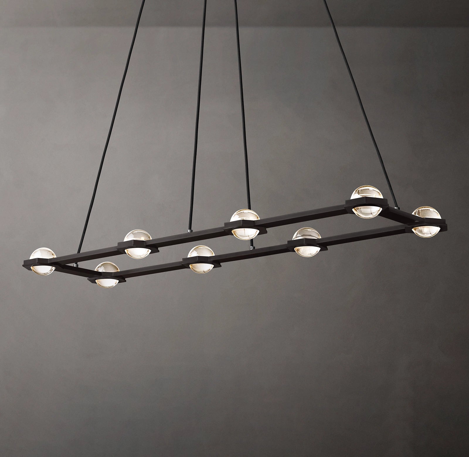 WOMO Globe Crystal Rectangular Chandelier - Eclatant