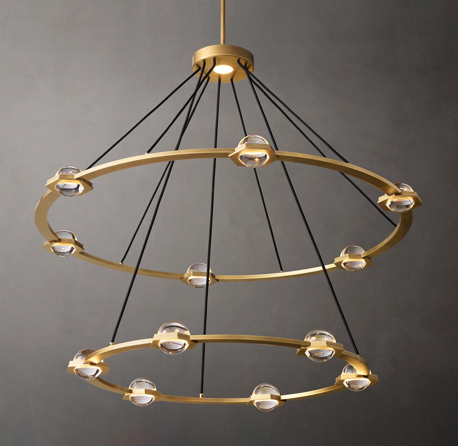 WOMO Globe Crystal Tiered Ring Chandelier - Eclatant