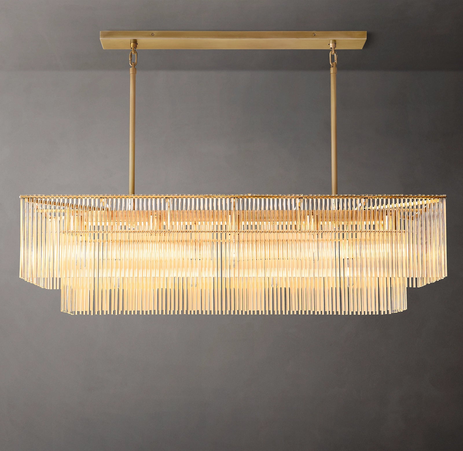 WOMO Crystal Rod Rectangular Chandelier - Amadeo