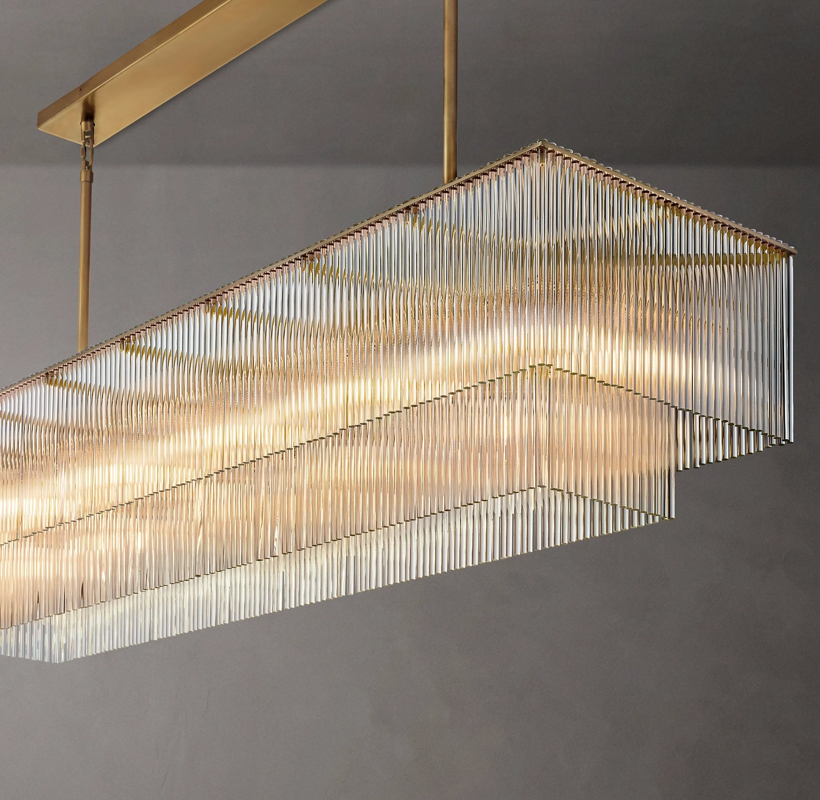 WOMO Crystal Rod Rectangular Chandelier - Amadeo