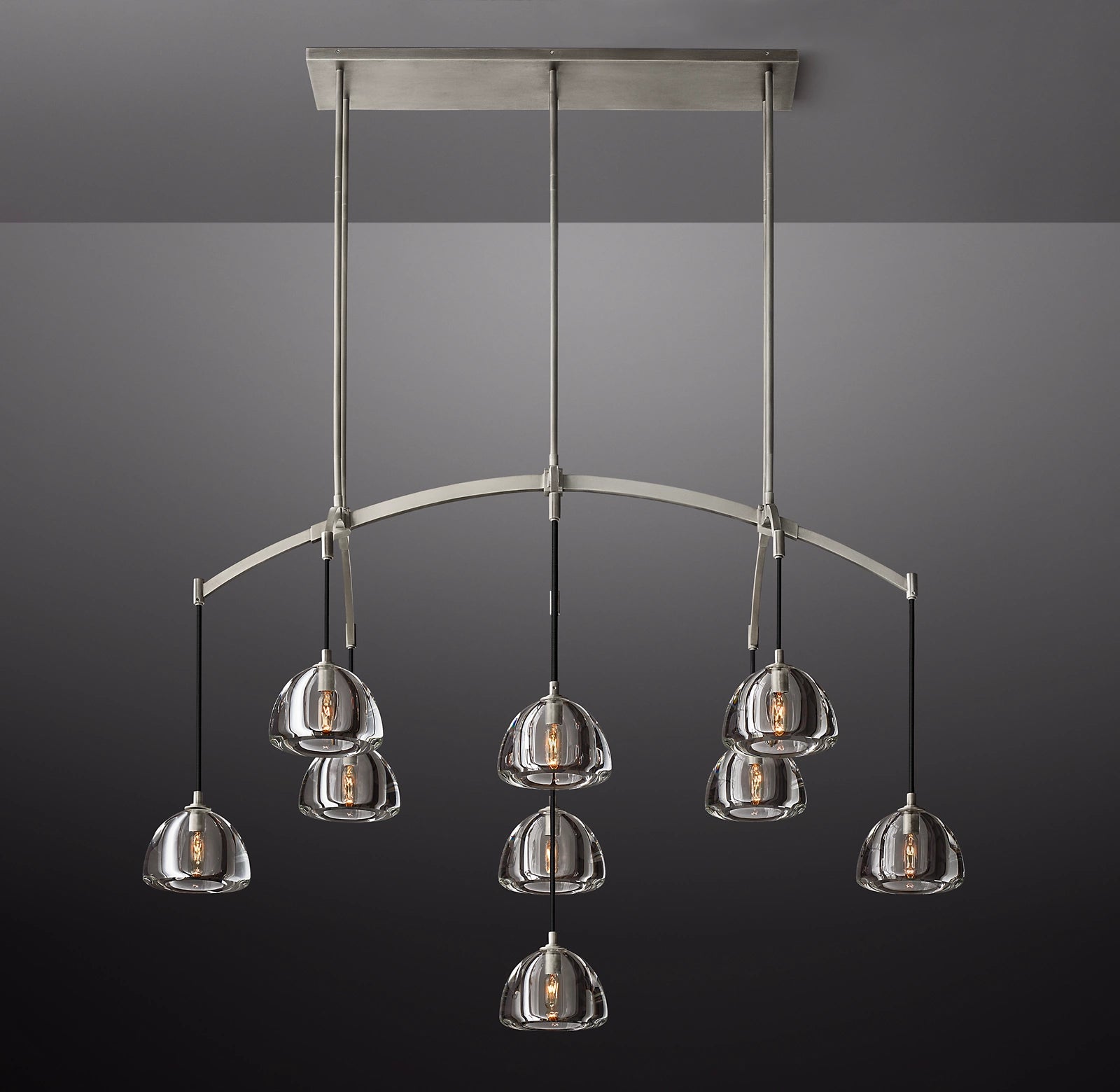 WOMO Crystal Linear Chandelier - Hemisphere