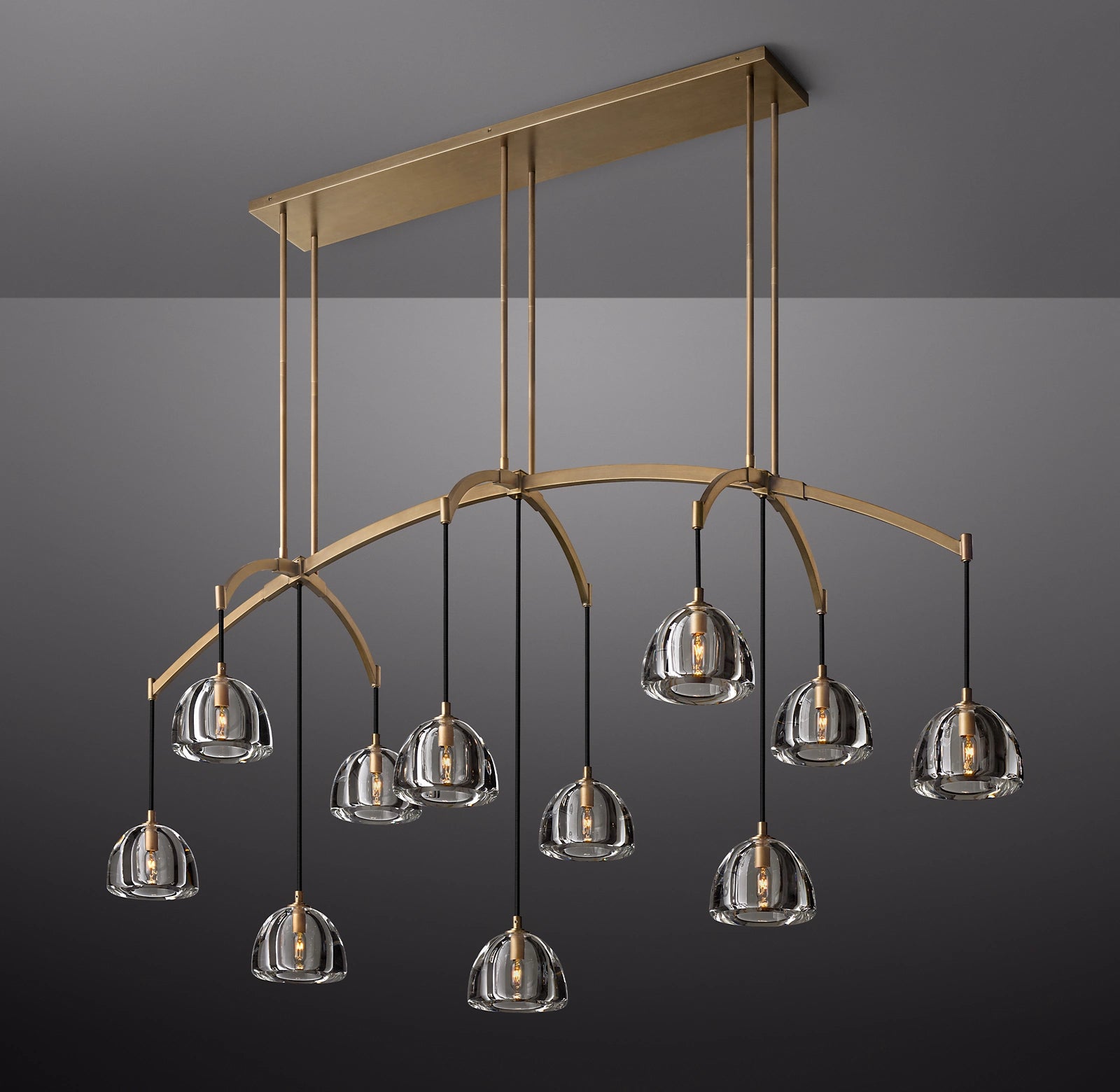 WOMO Crystal Linear Chandelier - Hemisphere