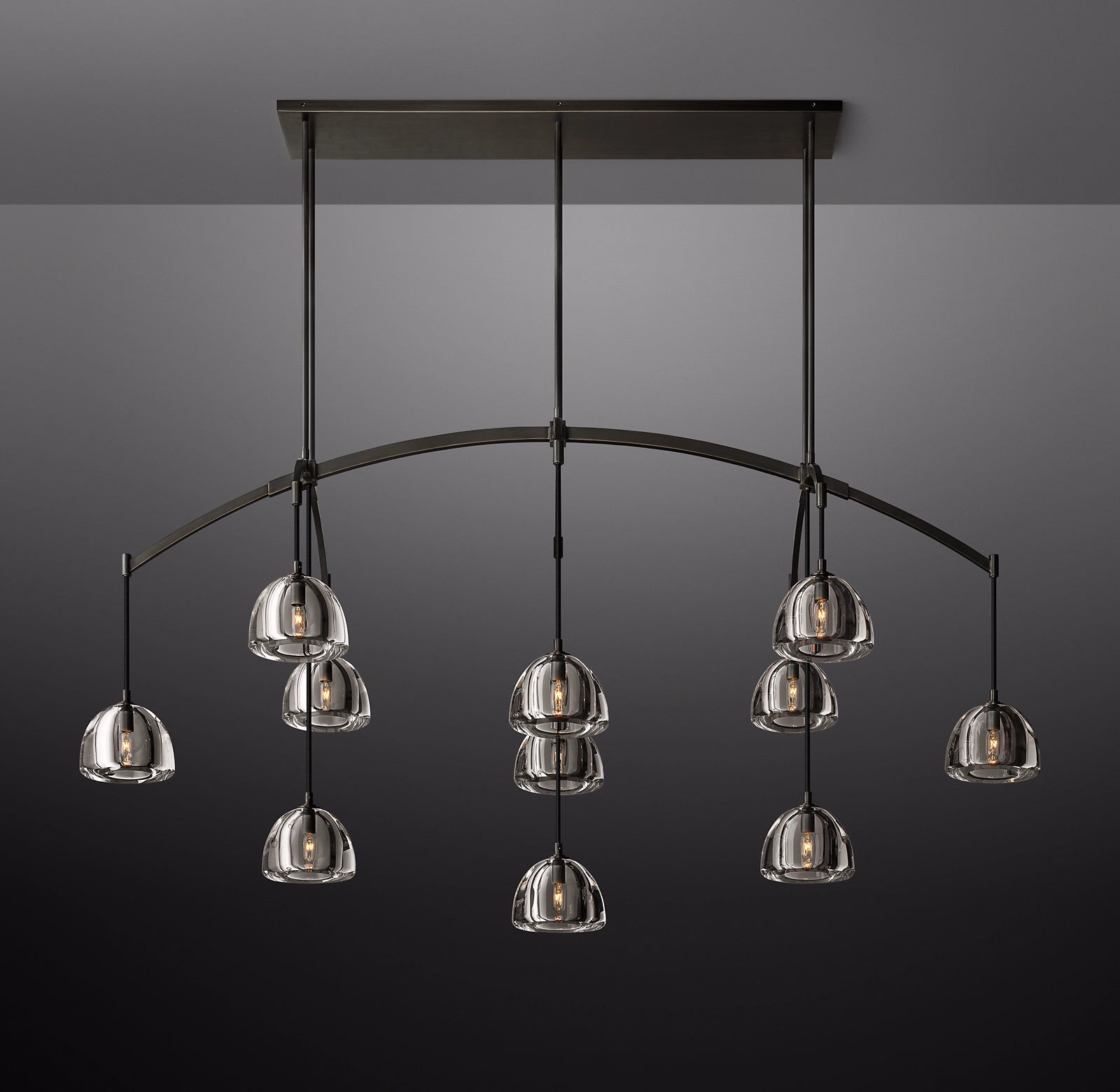 WOMO Crystal Linear Chandelier - Hemisphere