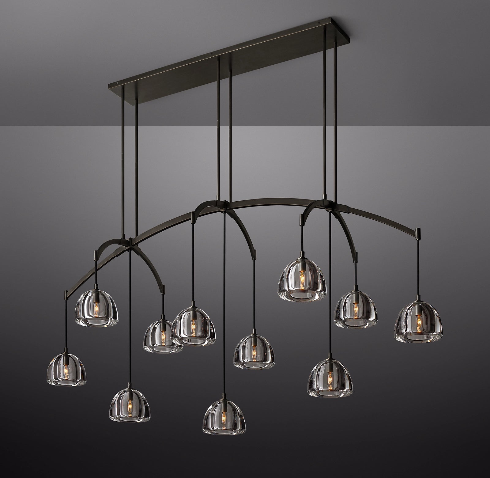 WOMO Crystal Linear Chandelier - Hemisphere