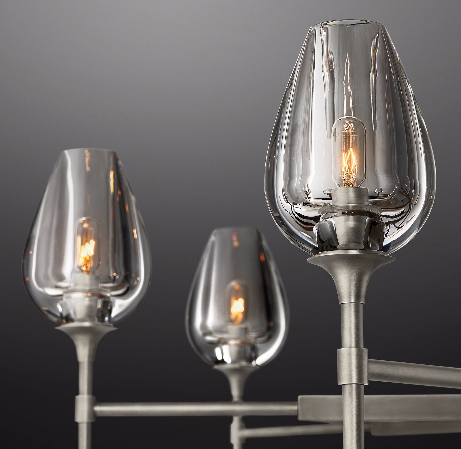 WOMO 27 Inch Torchiere Crystal Arm Chandelier - Tulip