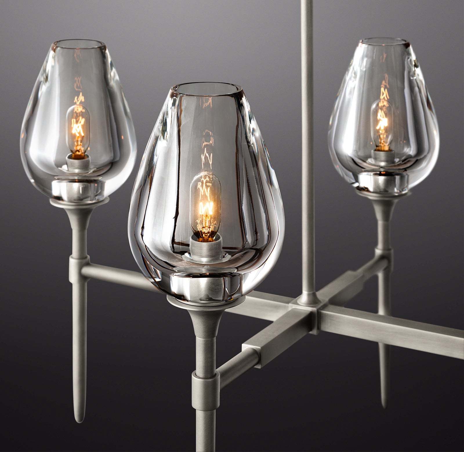 WOMO Torchiere Crystal Linear Chandelier - Tulip