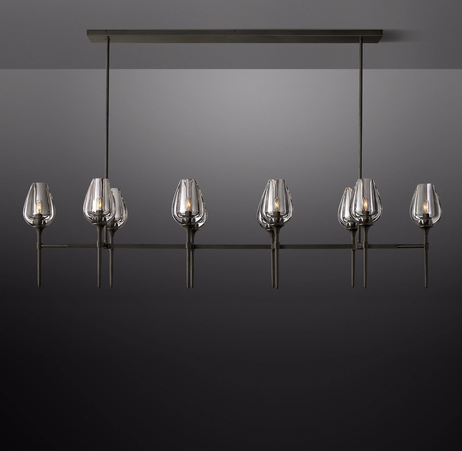 WOMO Torchiere Crystal Linear Chandelier - Tulip