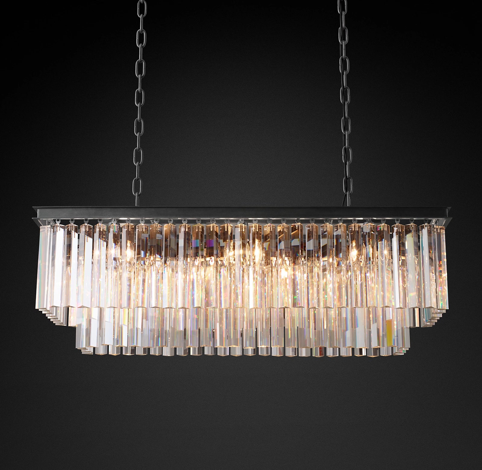 WOMO Crystal Prism Rectangular Chandelier - Odeon
